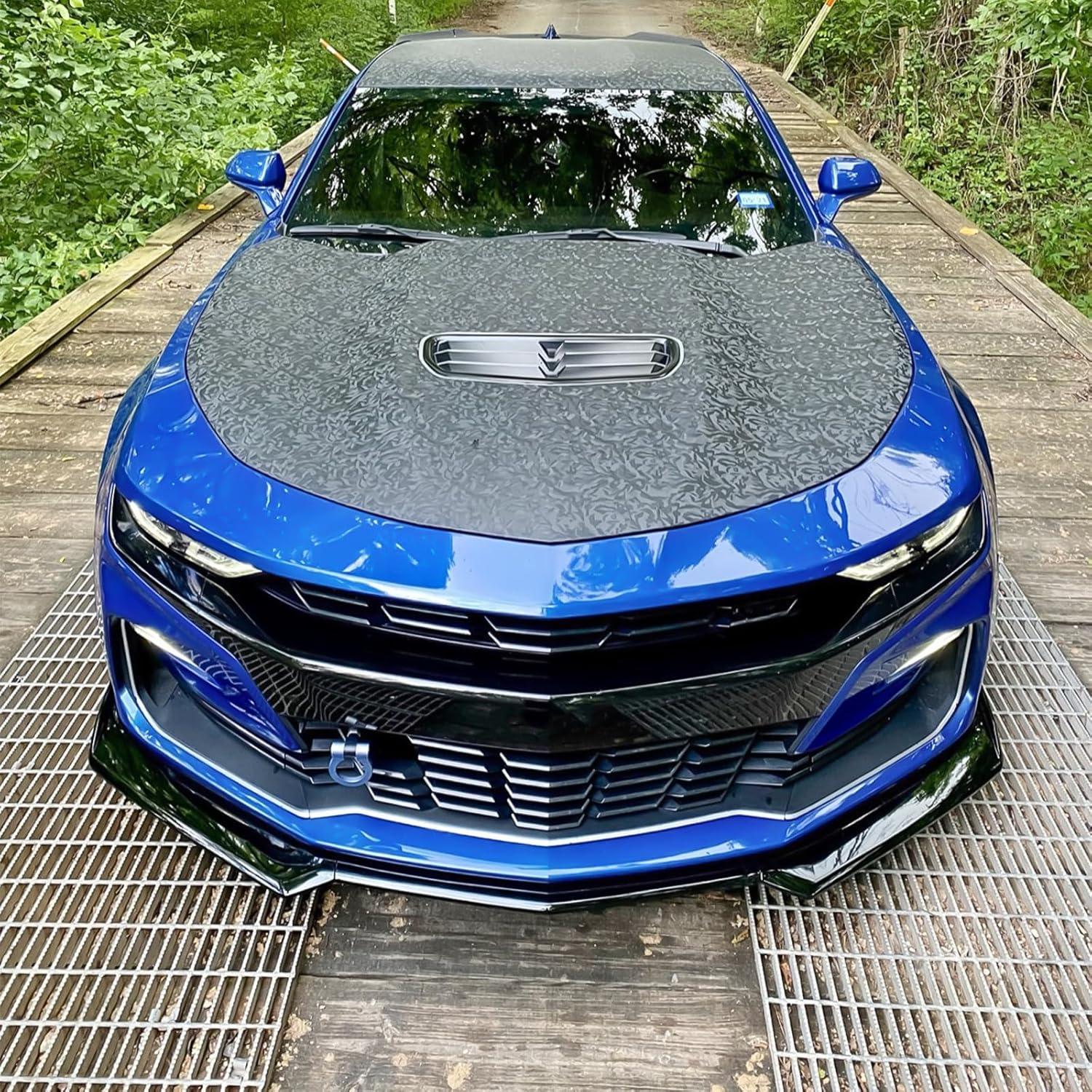 Labio de Parachoques Frontal Fancemot Negro Brillante para Chevy Camaro 2016-2024