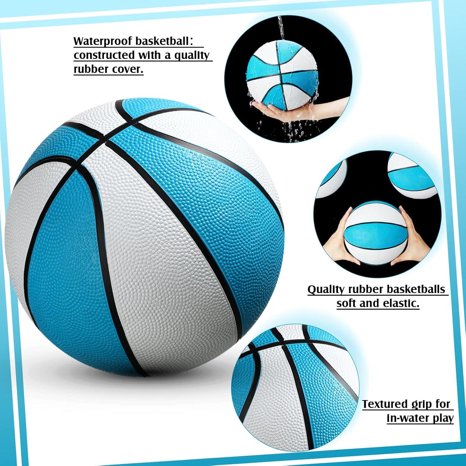 Honoson 6 Balones de Baloncesto para Piscina 17.78 cm Azul