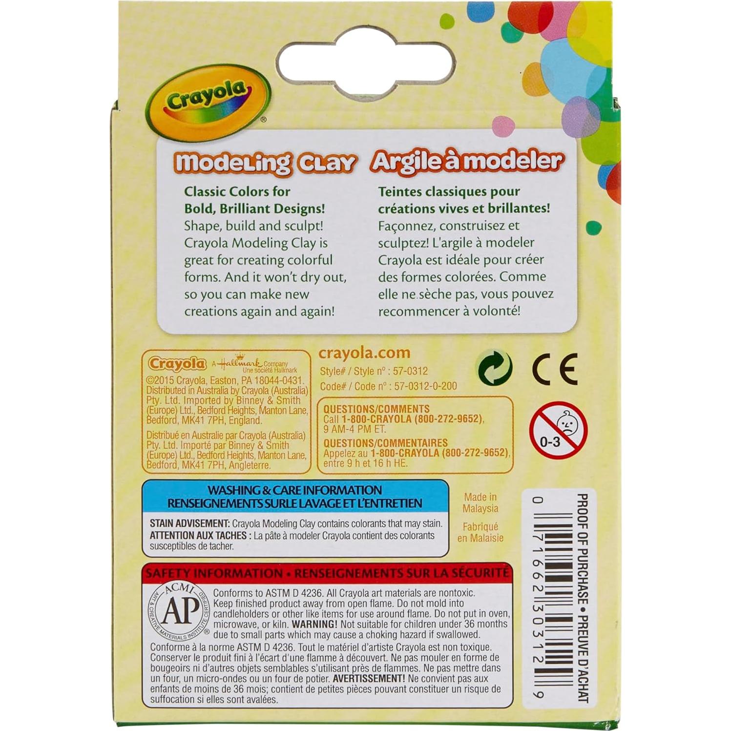 Arcilla para Modelar Crayola Set de 8 Colores 136g