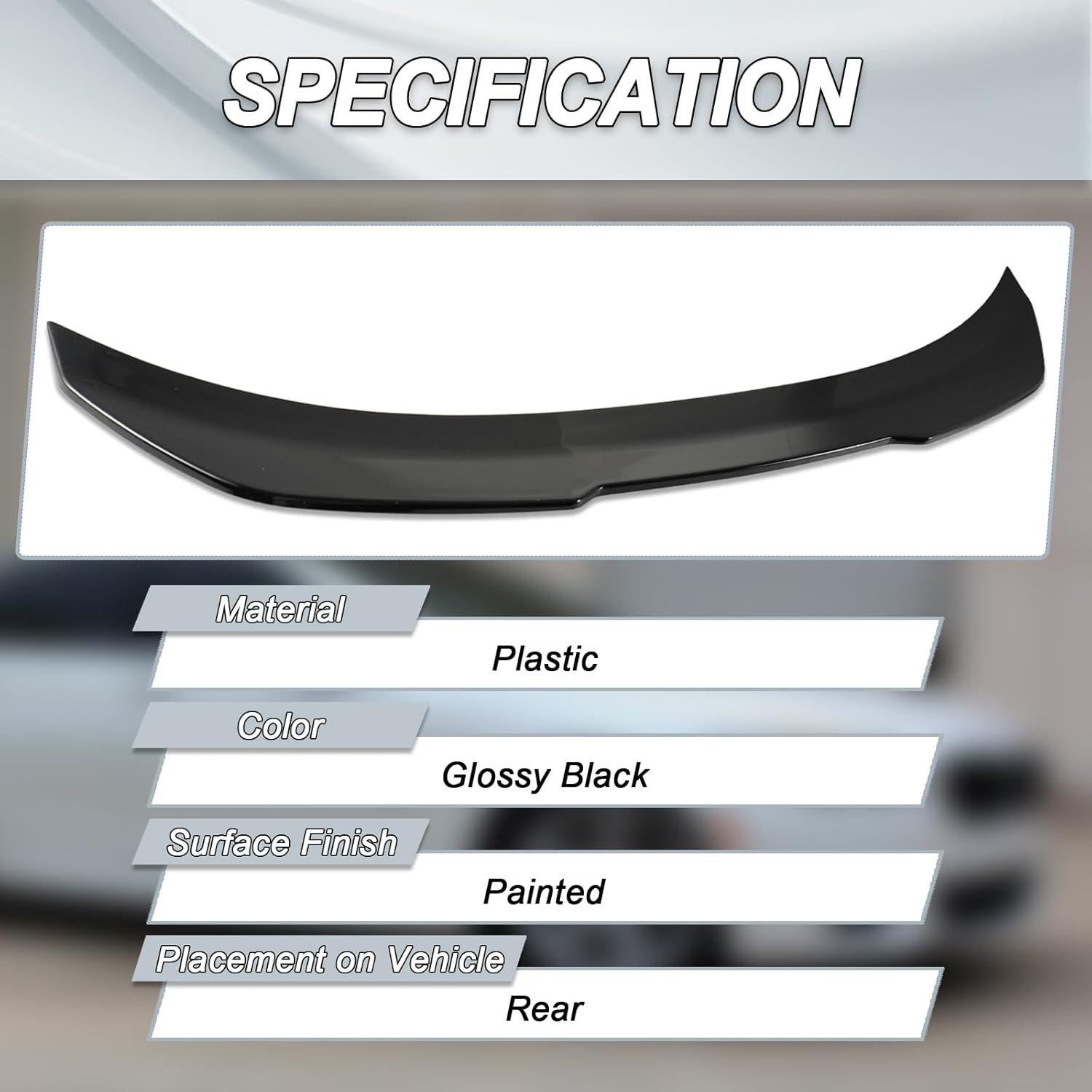 Spoiler Trasero BMW Serie 5 F10 2010-2016 Negro Brillante