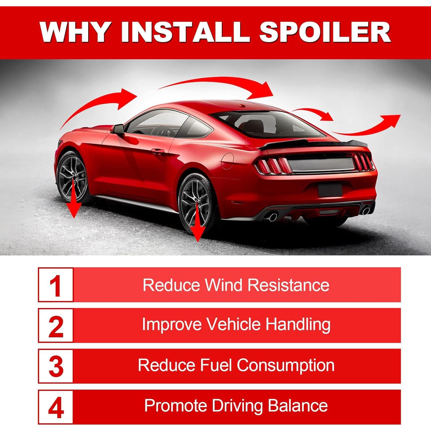 Alerón trasero fibra de carbono Fancemot Ford Mustang 2015-2023