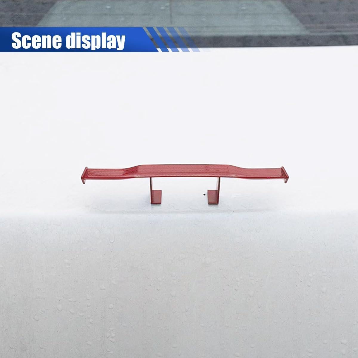 3PCS Car Mini Spoiler Wing, 6.7 Inch Rear Tail Wing, Carbon Fiber Texture Rear Window Spoiler Without Perforation, Mini Spoilers for Cars, Cool Car Accessories for Women Men (Red)