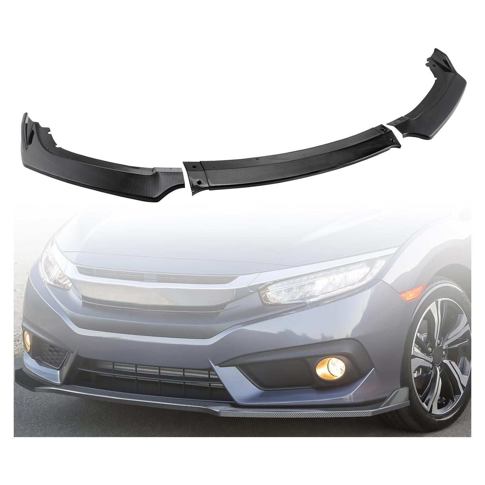 Divisor de Labio de Parachoques Frontal MotorFansClub Honda Civic 2016-2018