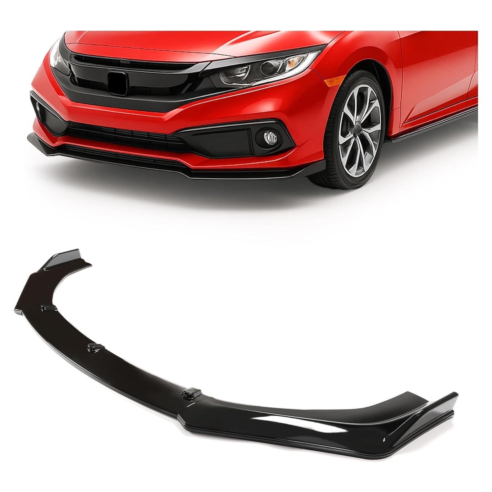 Labio Parachoques Delantero KUAFU 3Pcs para Honda Civic 2016-2021