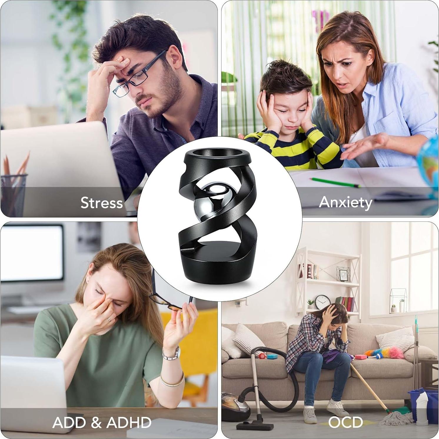 Spinner Antiestrés Cinético Lifidea Negro 4,06 cm