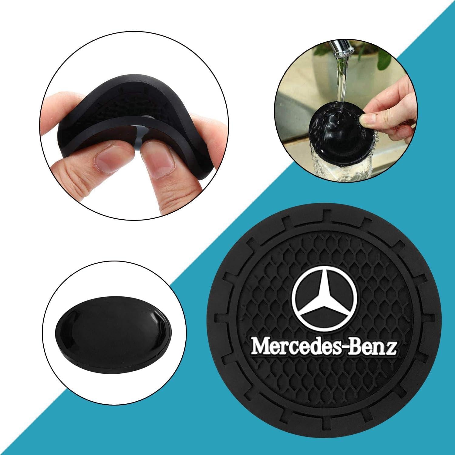 Posavasos de Silicona Antideslizante para Coche Genérico Negro 2P