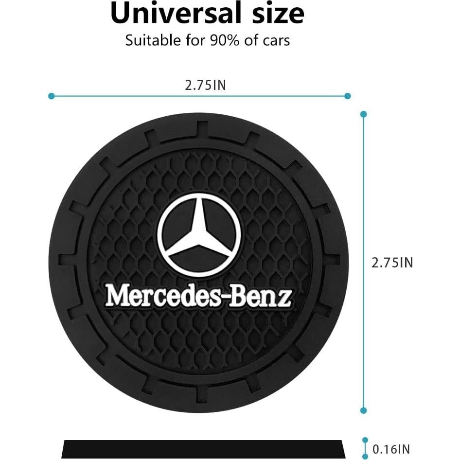 Posavasos de Silicona Antideslizante para Coche Genérico Negro 2P