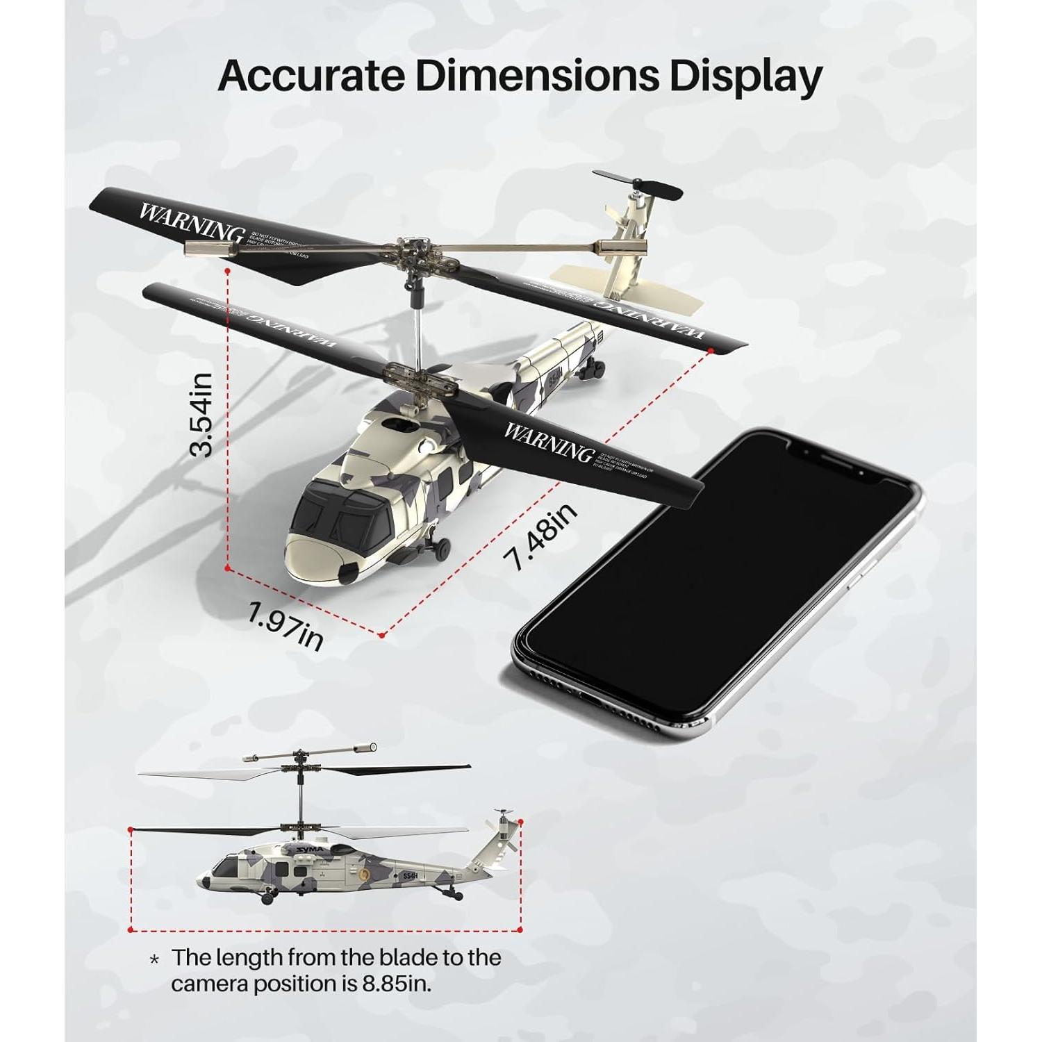 Helicóptero RC SYMA S54H Black Hawk con Giroscopio