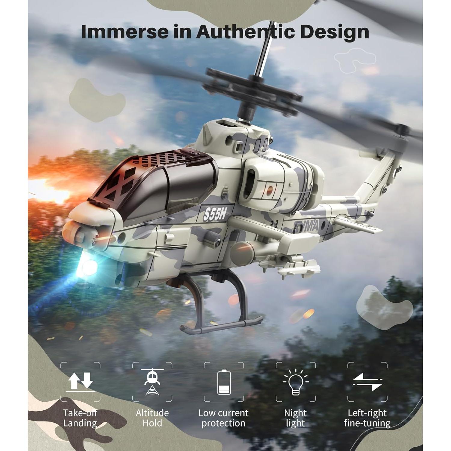 Helicóptero RC SYMA S55H Militar con Diseño Realista