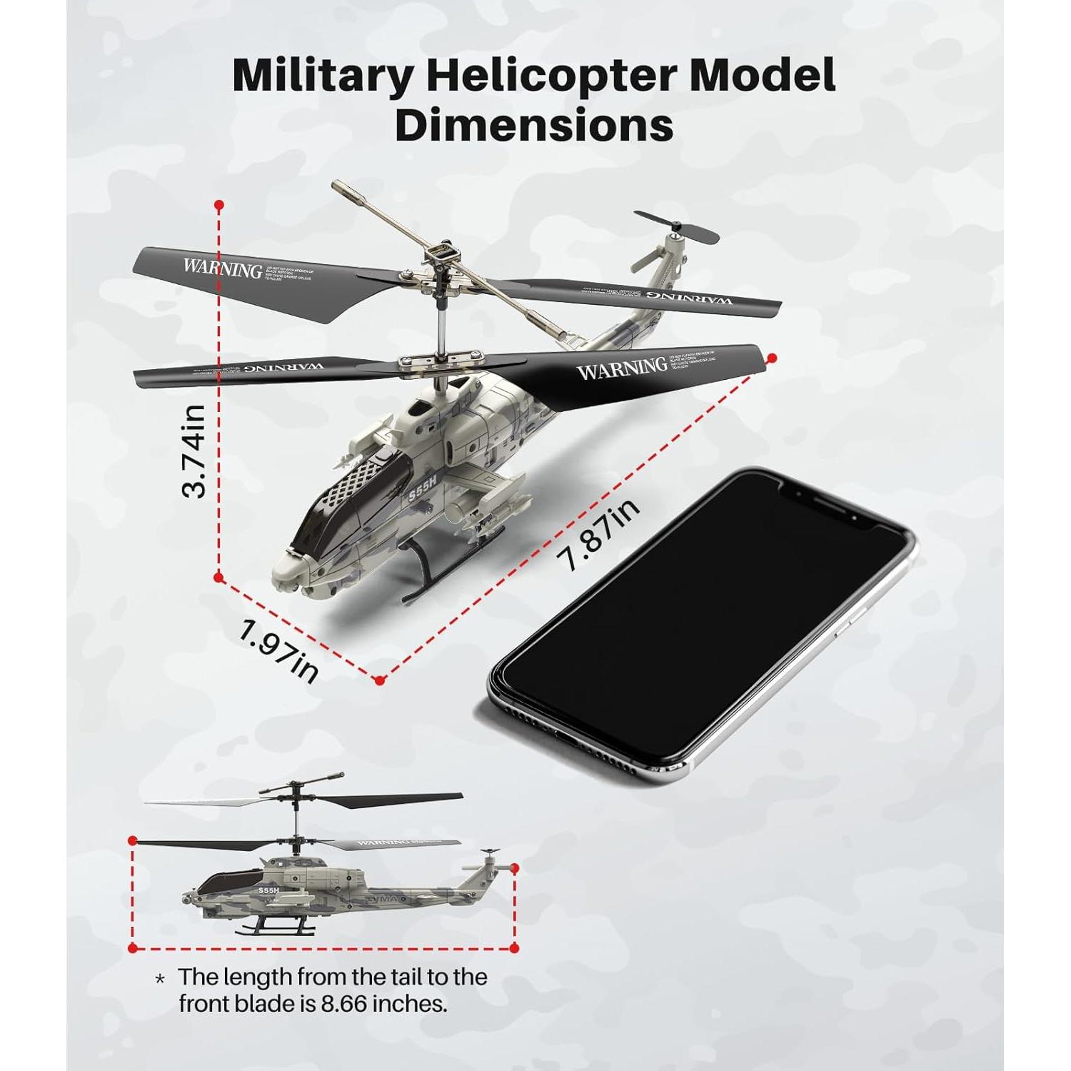 Helicóptero RC SYMA S55H Militar con Diseño Realista