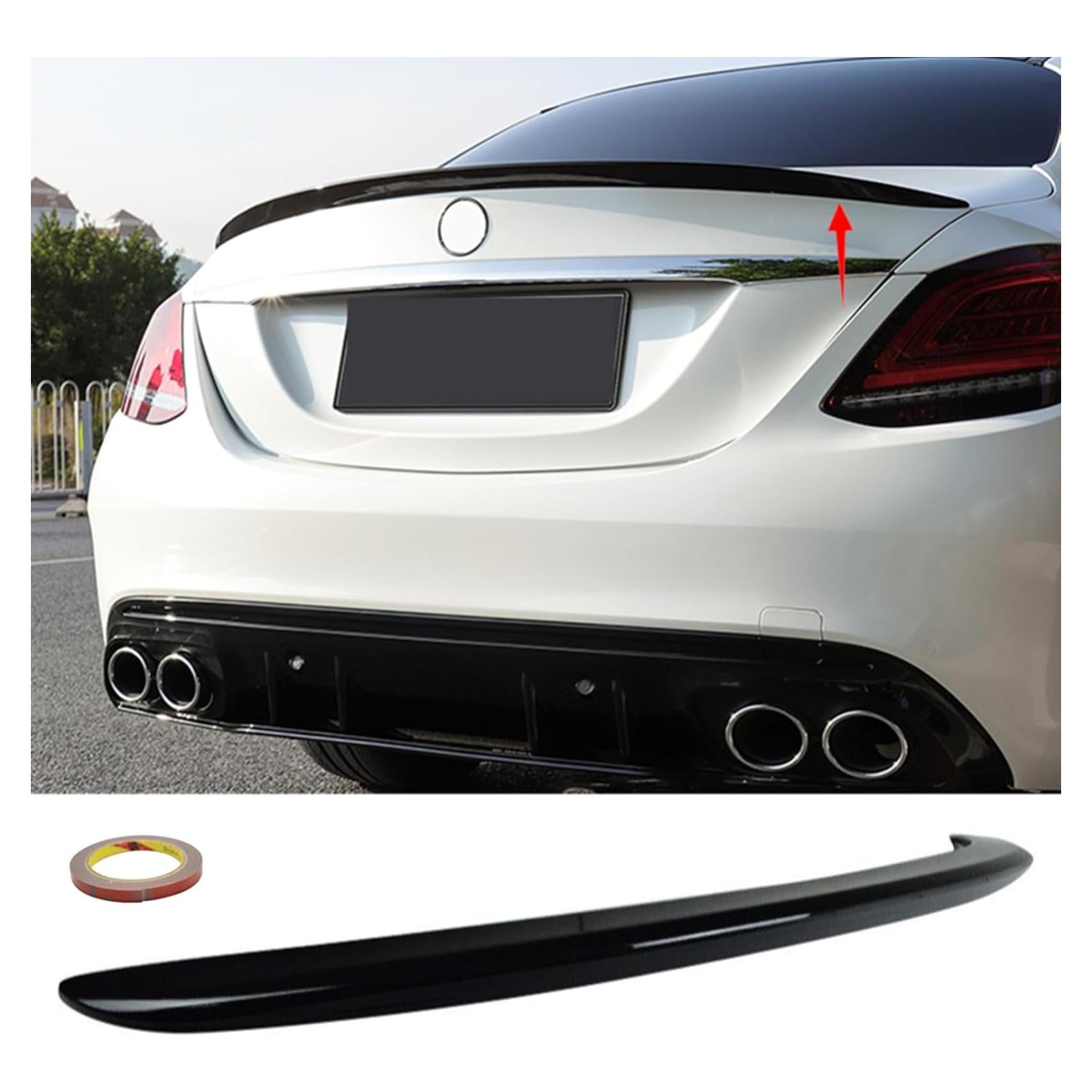 Alerón trasero negro para Mercedes Benz Clase C W205 2015-2020