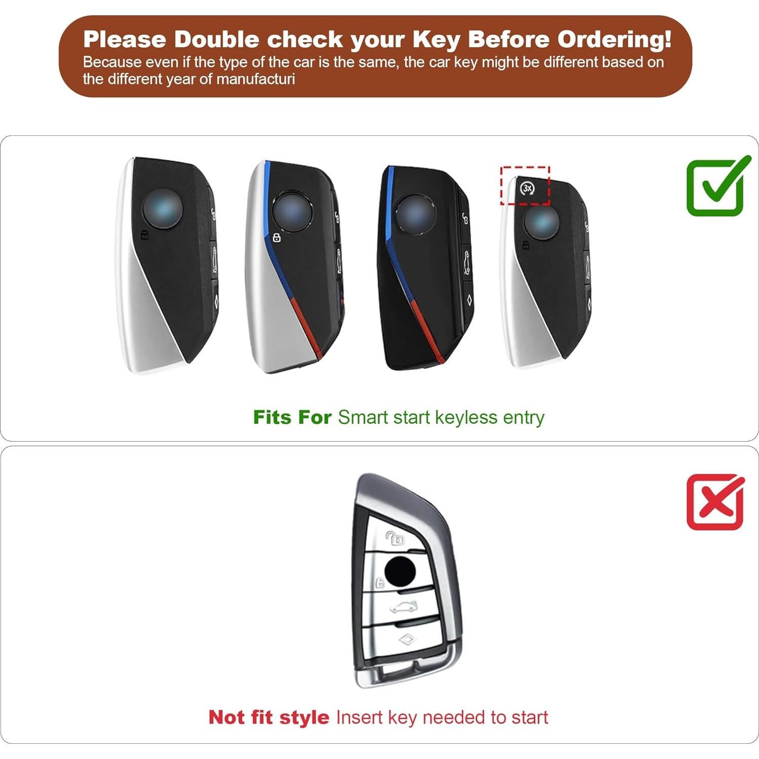 Funda de llavero Godnee para BMW 2023 2024 7 Series Negro