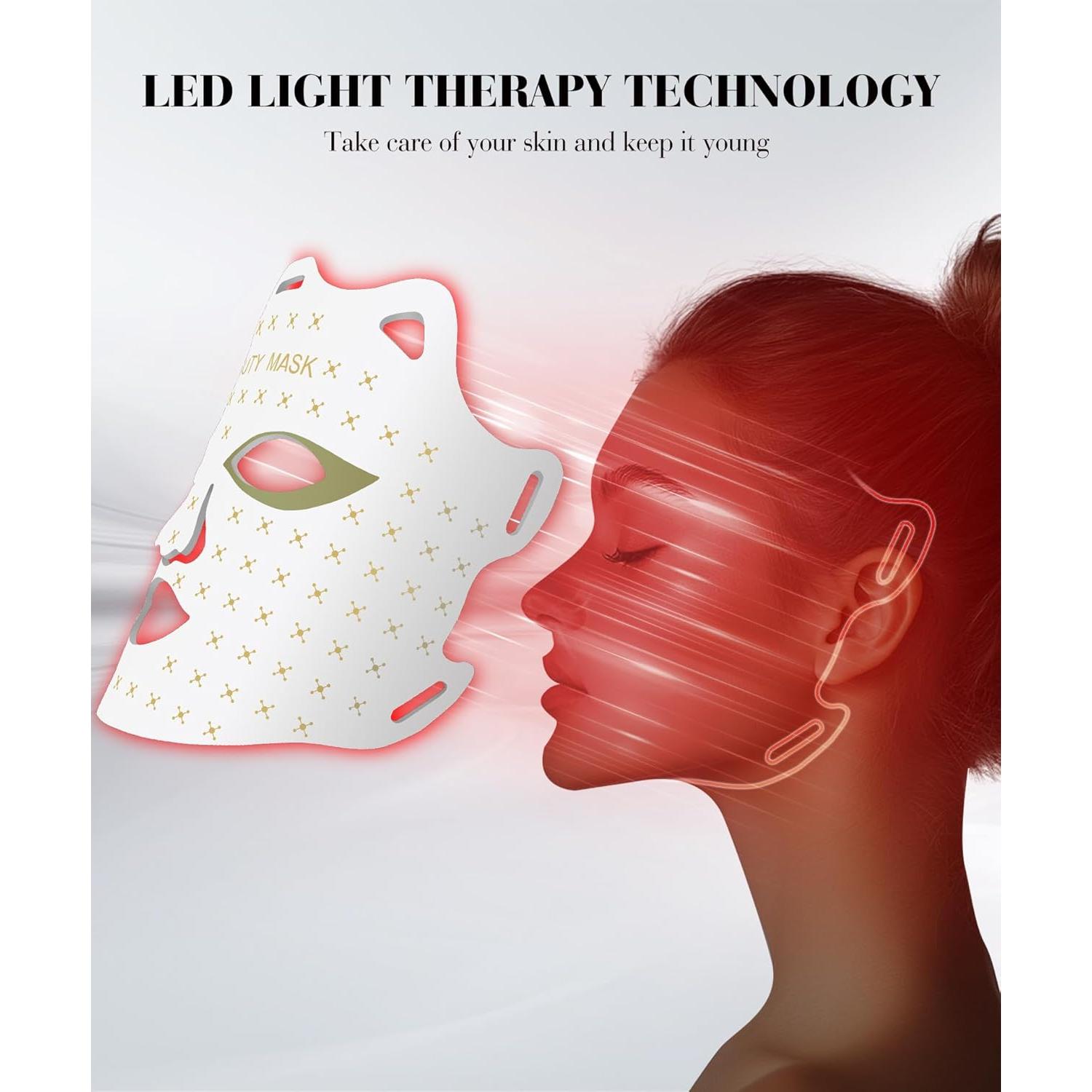 Máscara Facial LED 7 Colores Sunpint Terapia Luz Roja