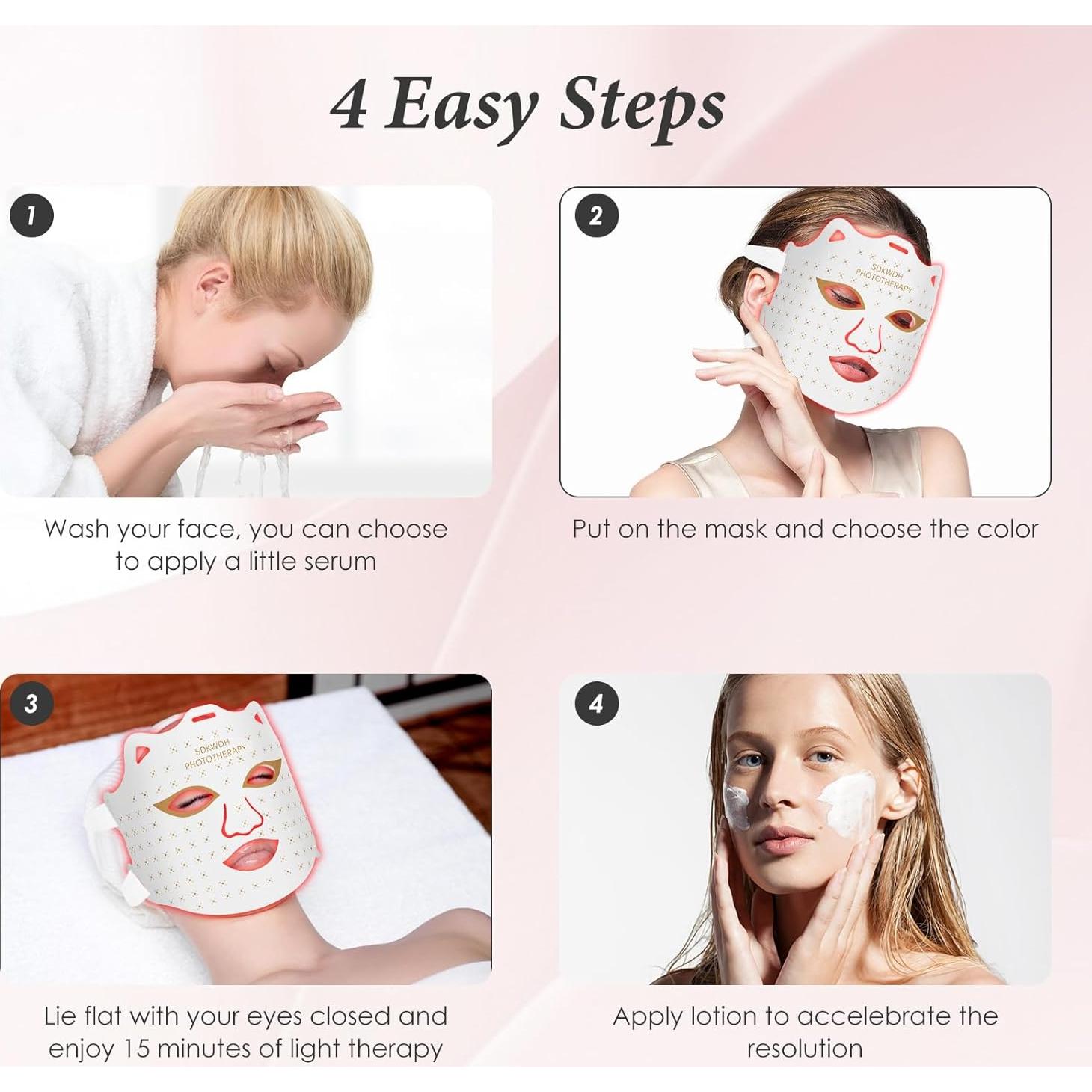 Máscara Facial LED 7 Colores Sunpint Terapia Luz Roja