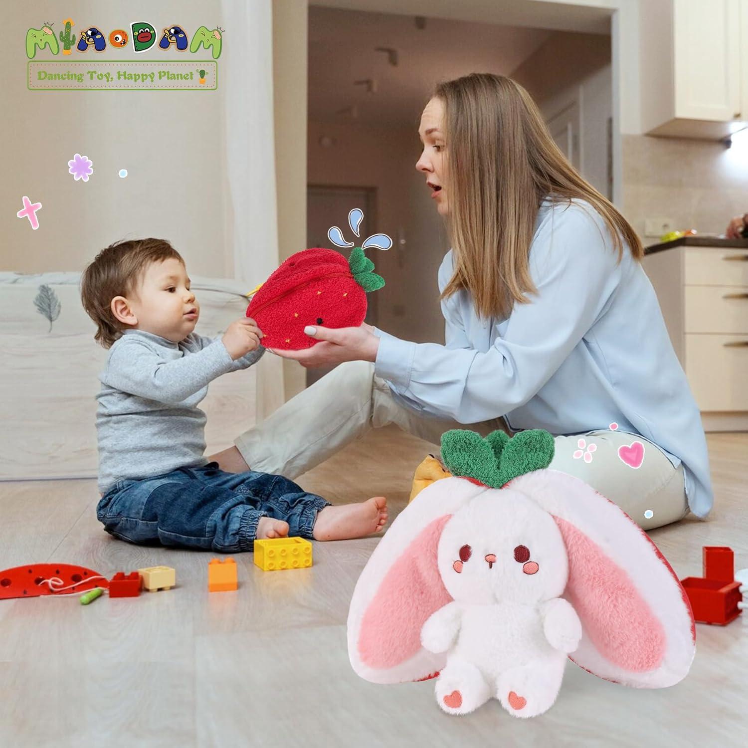 MIAODAM Juguete de Peluche Conejo de Fresa 17.78 cm Suave