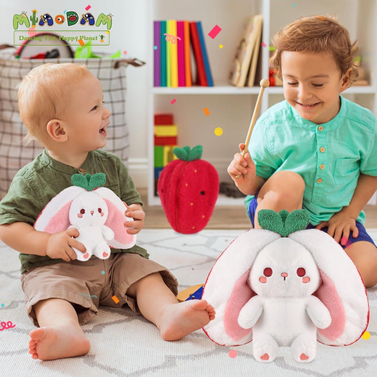 MIAODAM Juguete de Peluche Conejo de Fresa 17.78 cm Suave