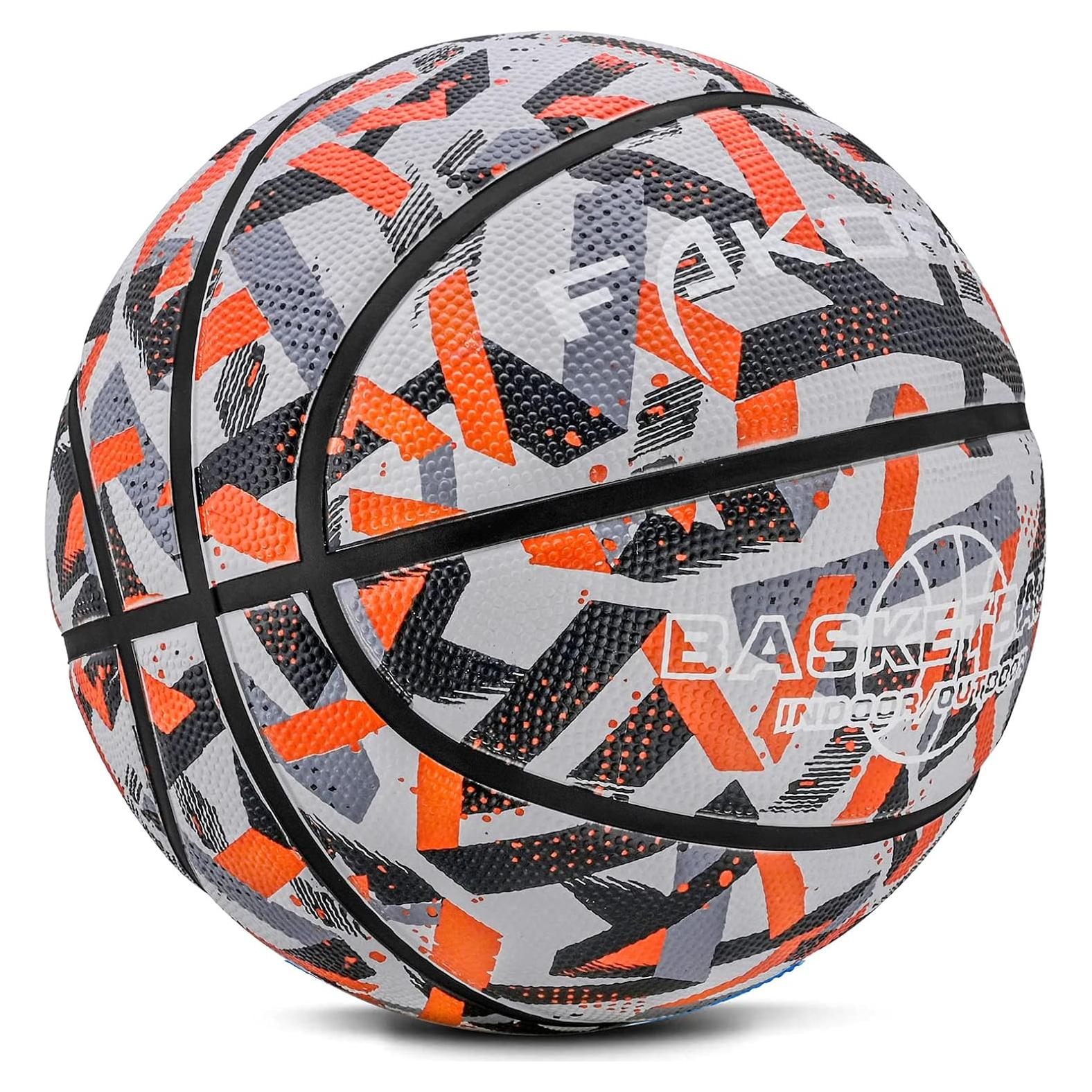 Balón de Baloncesto FAKOFIS Tamaño 3 para Niños Naranja Camo