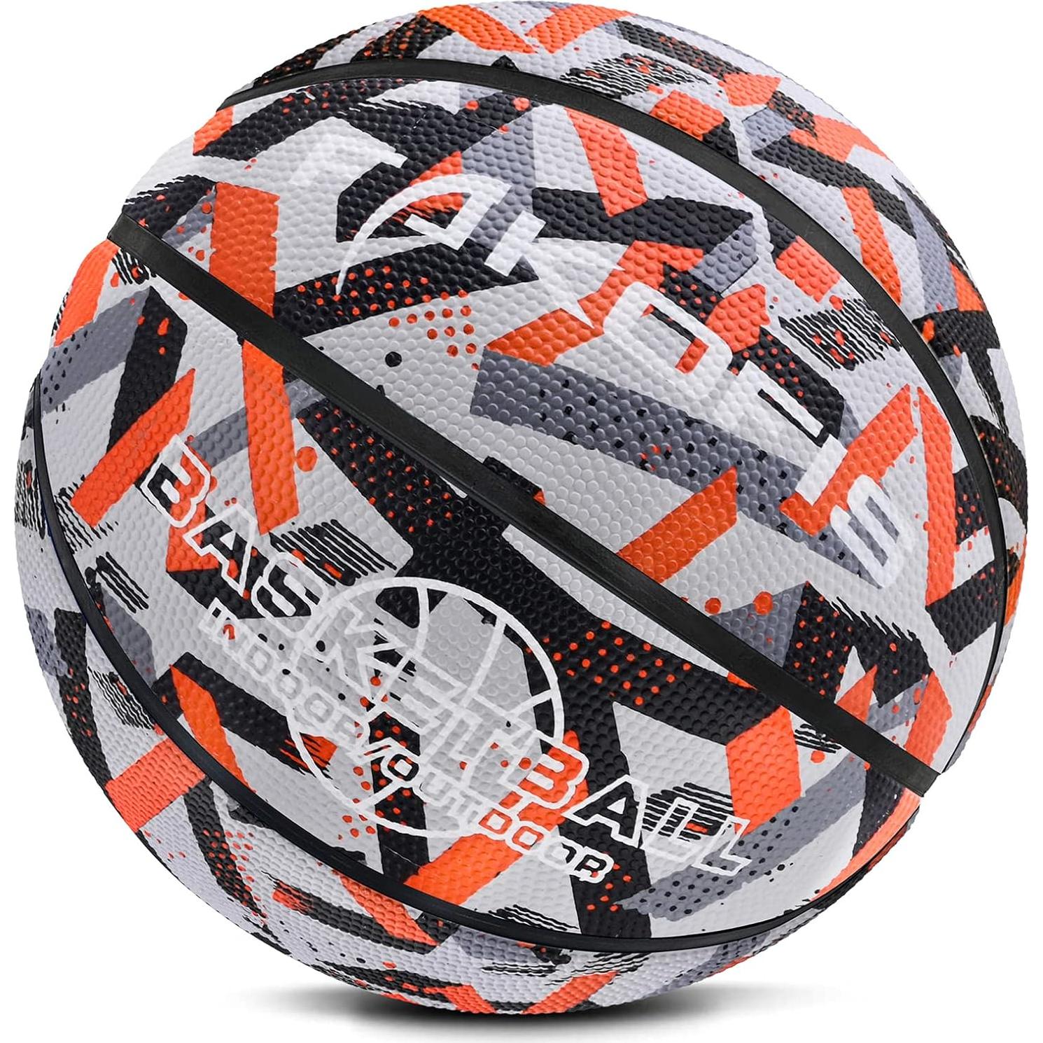 Balón de Baloncesto FAKOFIS Tamaño 3 para Niños Naranja Camo