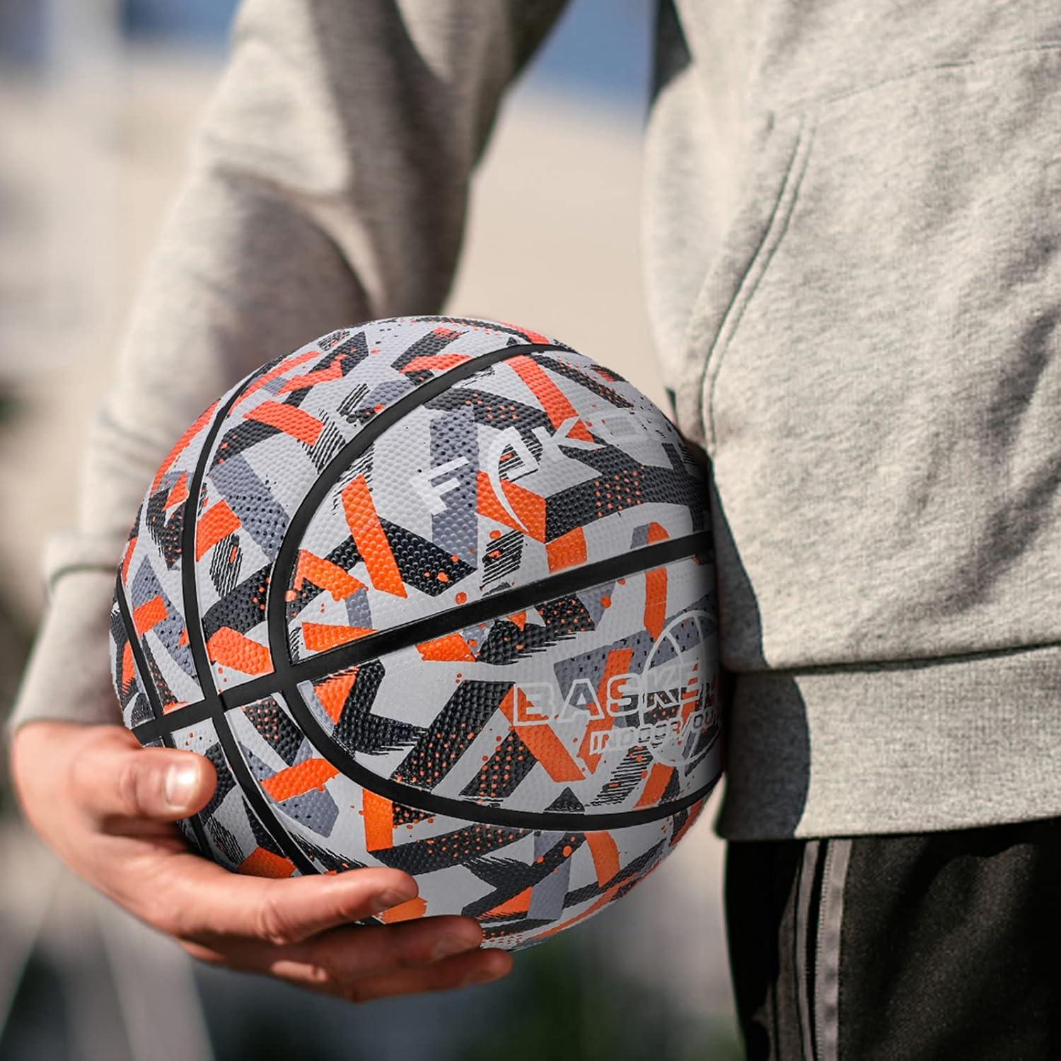 Balón de Baloncesto FAKOFIS Tamaño 3 para Niños Naranja Camo