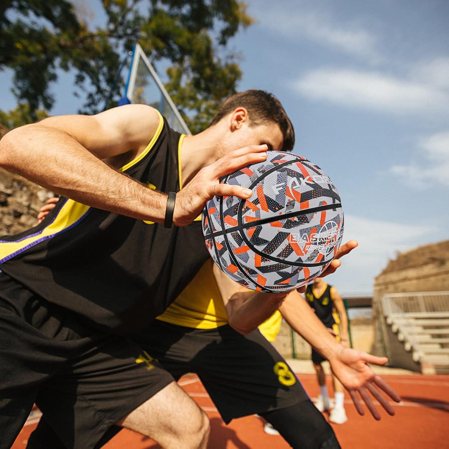 Balón de Baloncesto FAKOFIS Tamaño 3 para Niños Naranja Camo