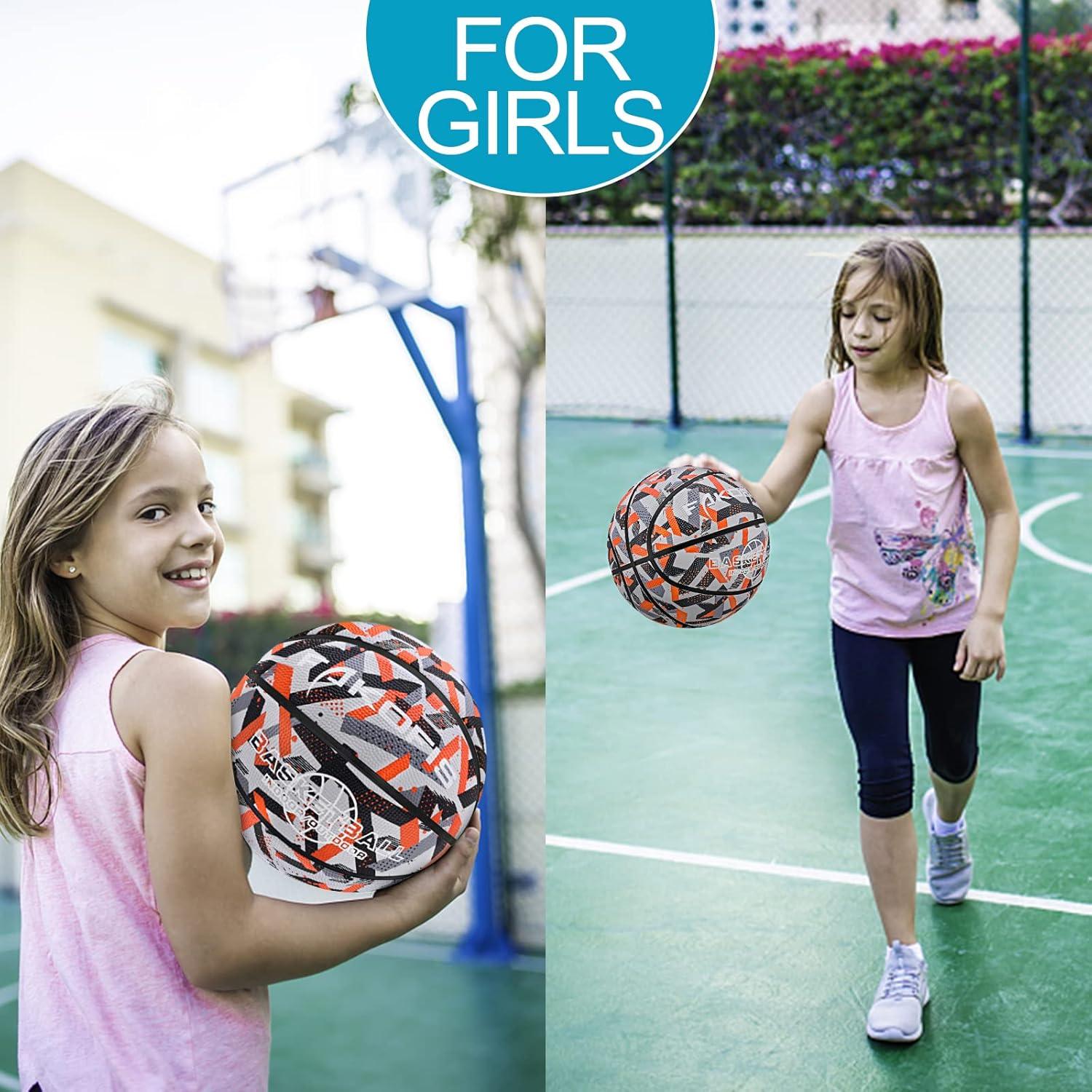 Balón de Baloncesto FAKOFIS Tamaño 3 para Niños Naranja Camo