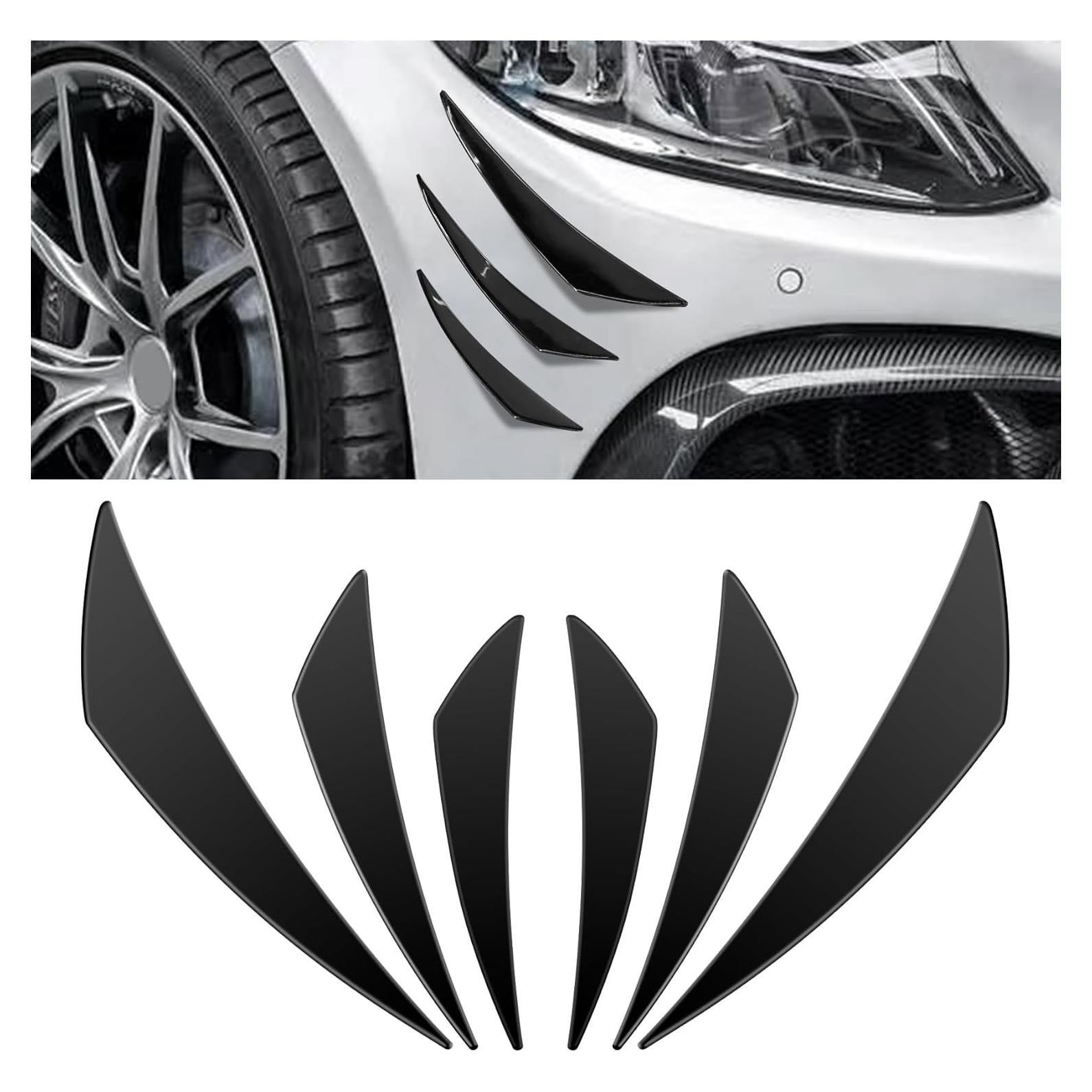 Kit de 6 Canards para Spoiler de Coche HABNVUON Negro