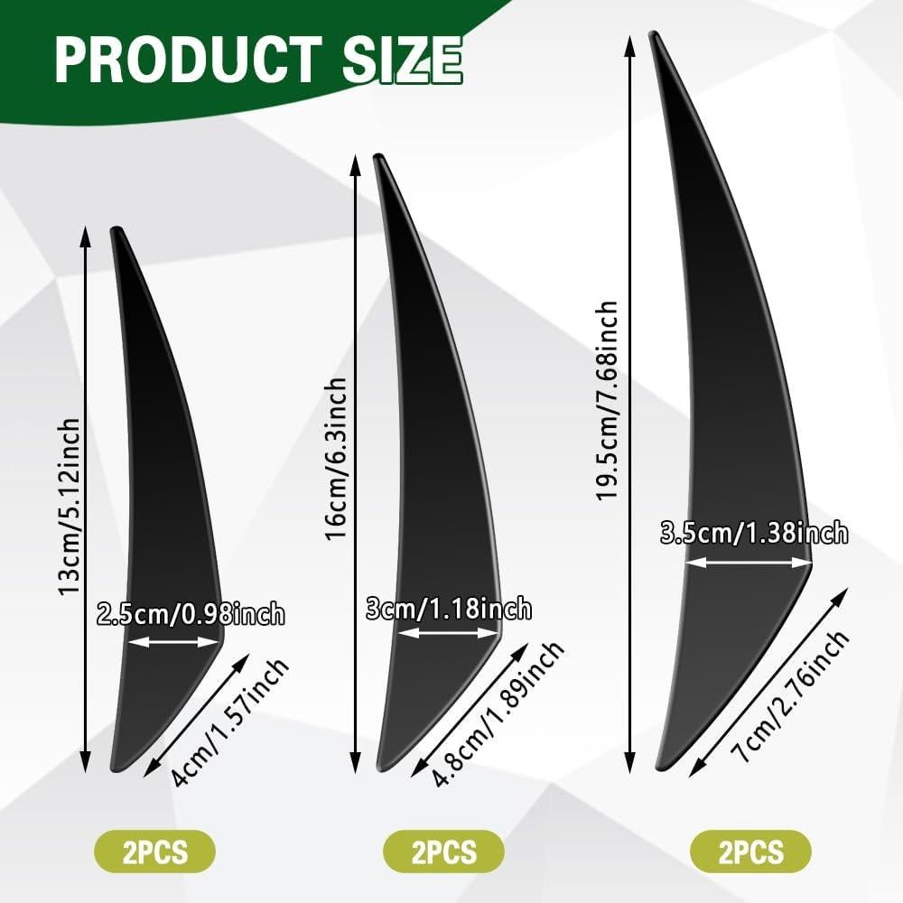 Kit de 6 Canards para Spoiler de Coche HABNVUON Negro