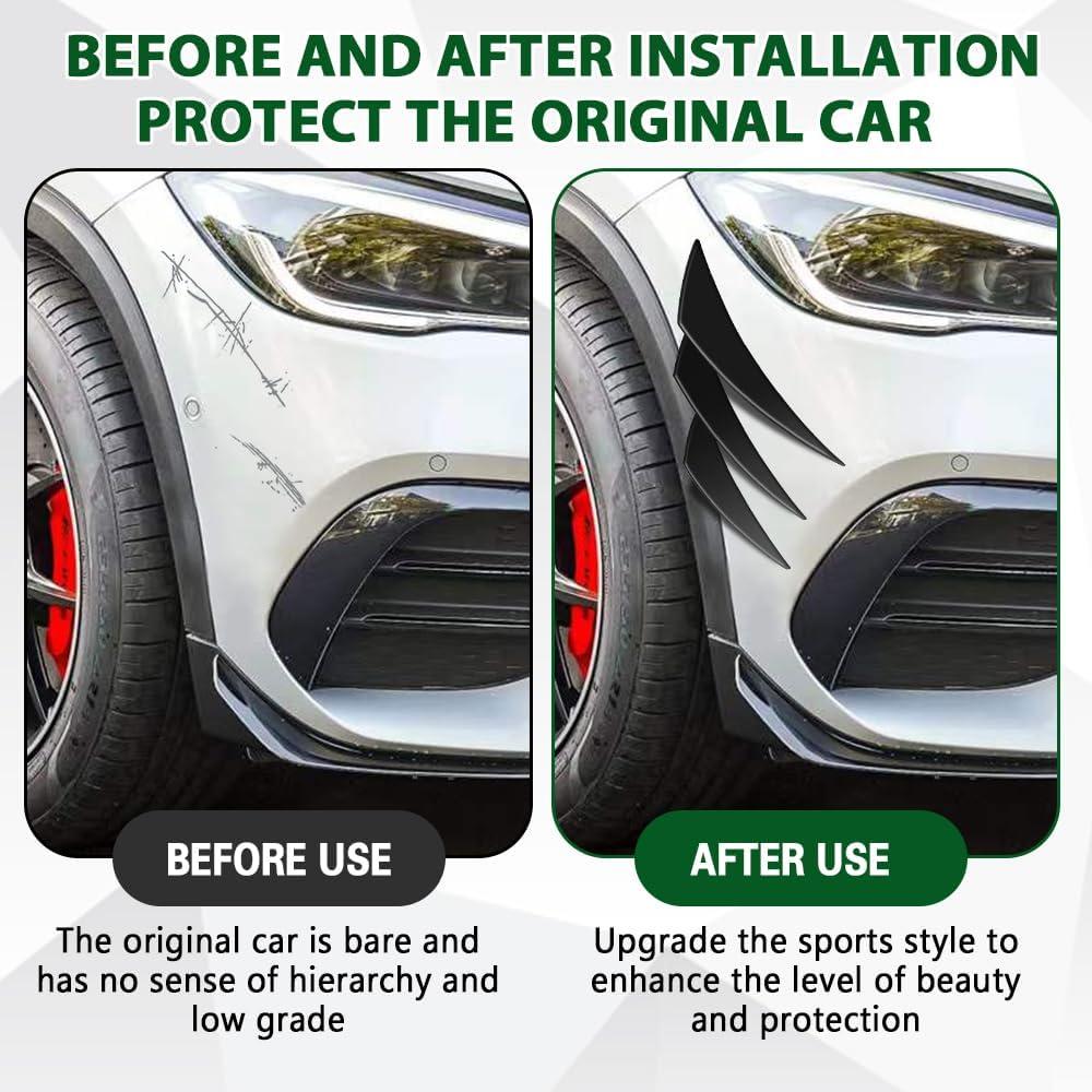 Kit de 6 Canards para Spoiler de Coche HABNVUON Negro