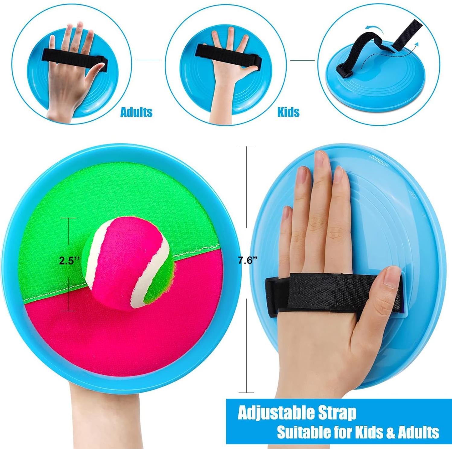 Conjunto de Lanzar y Atrapar Ayeboovi 4 Raquetas 4 Pelotas