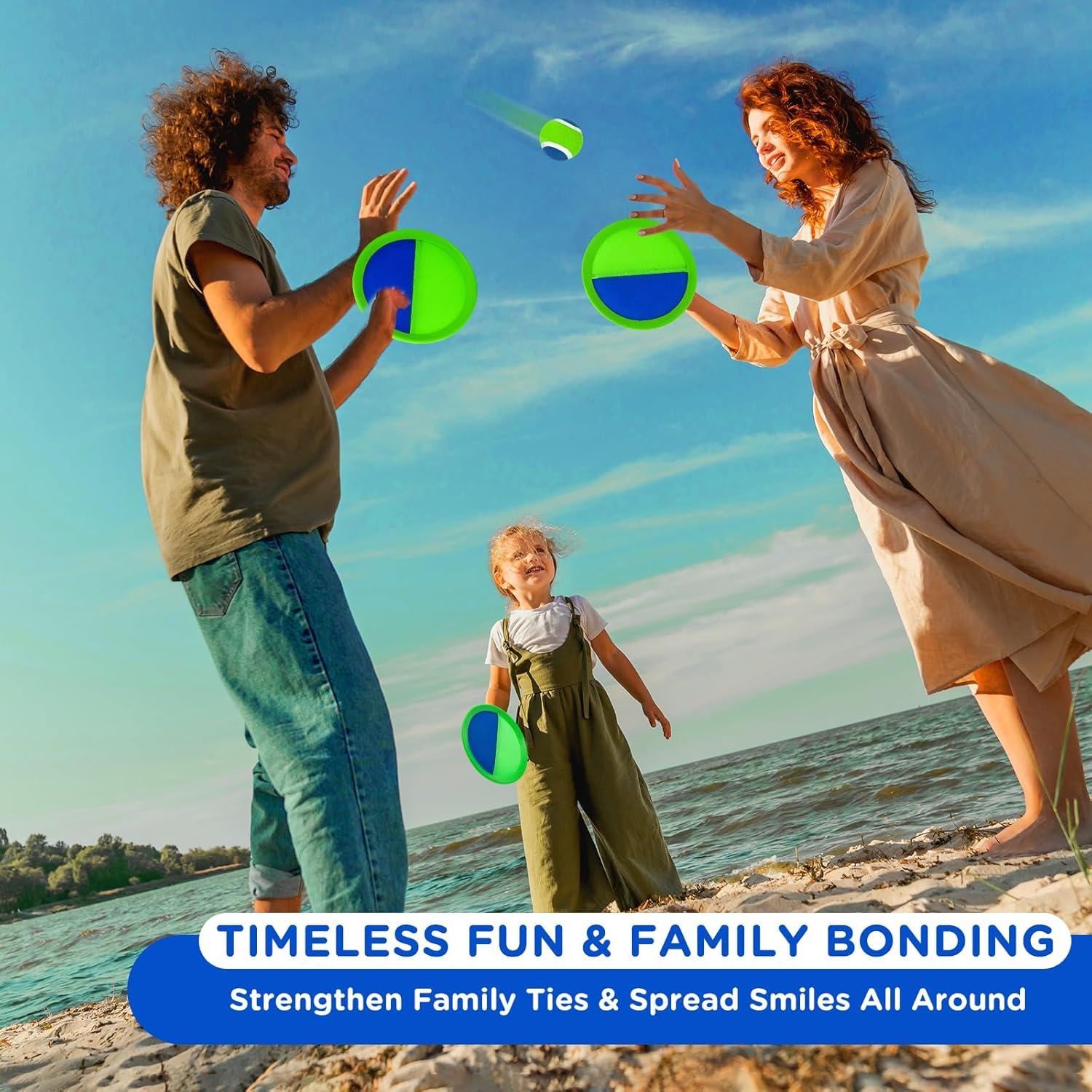 Juego de Lanzar y Atrapar Ayeboovi 6 Palas 3 Pelotas