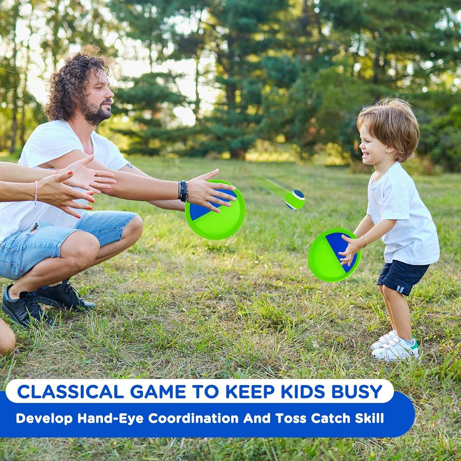 Juego de Lanzar y Atrapar Ayeboovi 6 Palas 3 Pelotas