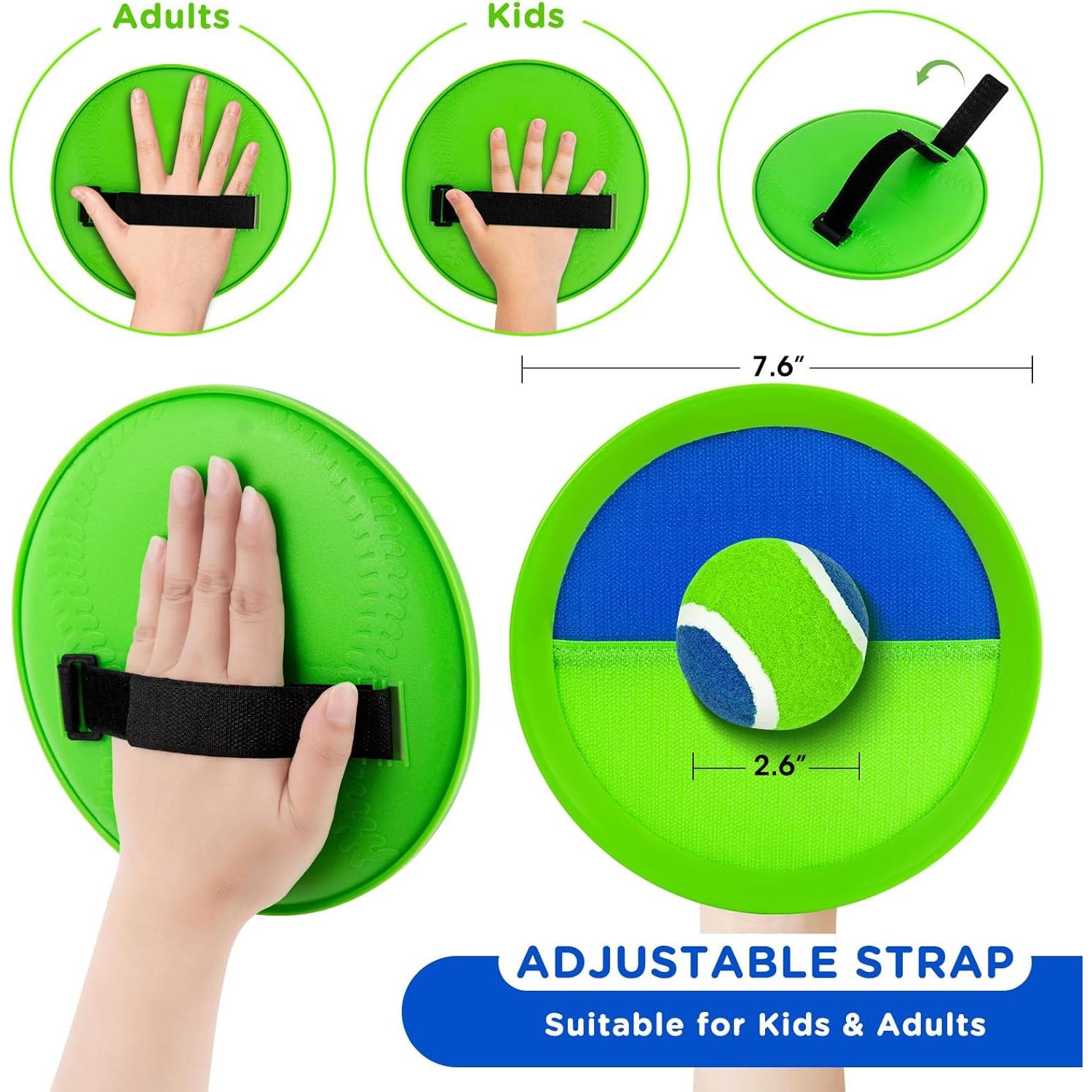 Juego de Lanzar y Atrapar Ayeboovi 6 Palas 3 Pelotas