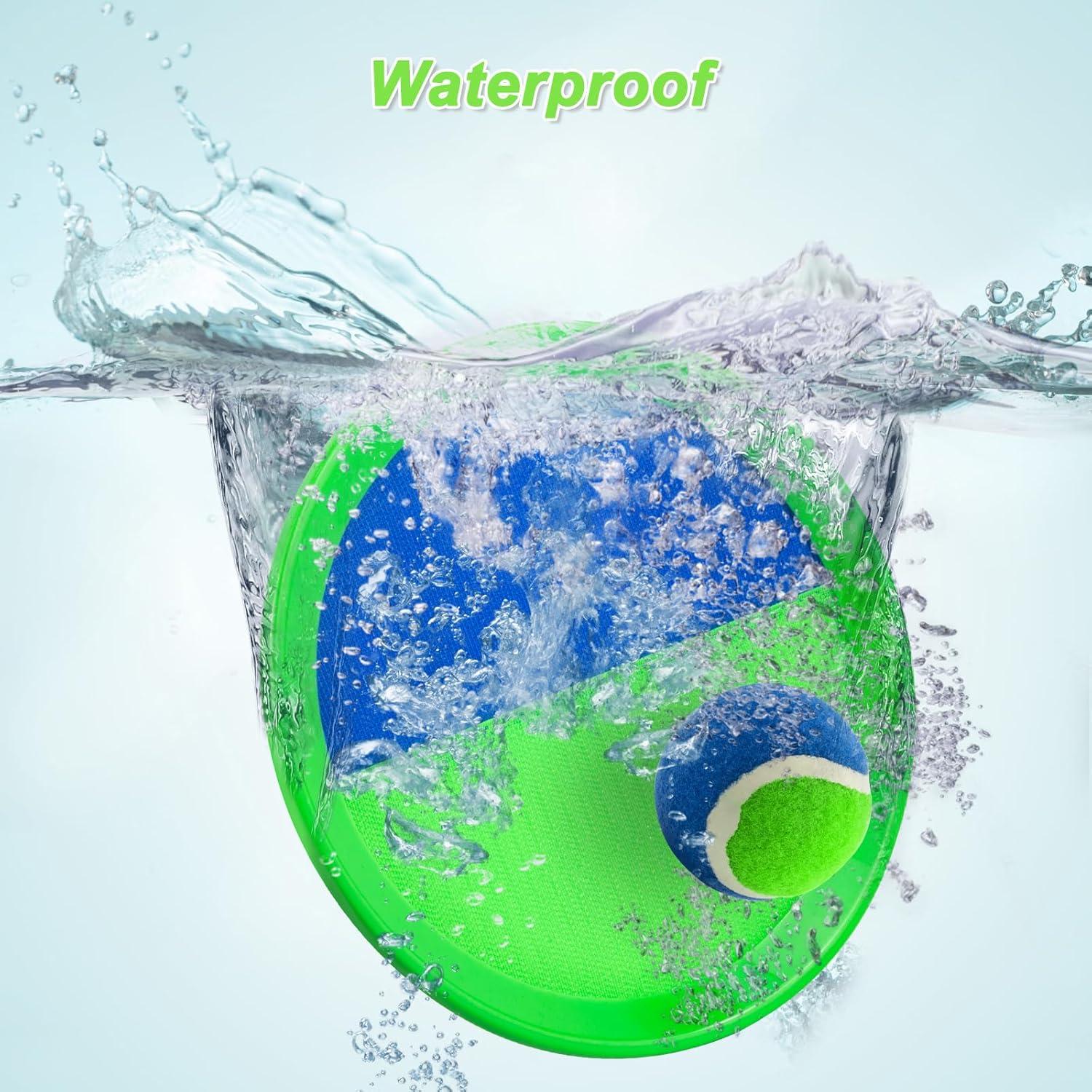 Juego de Lanzar y Atrapar Pelotas Ayeboovi Verde 2 Palas 2 Pelotas