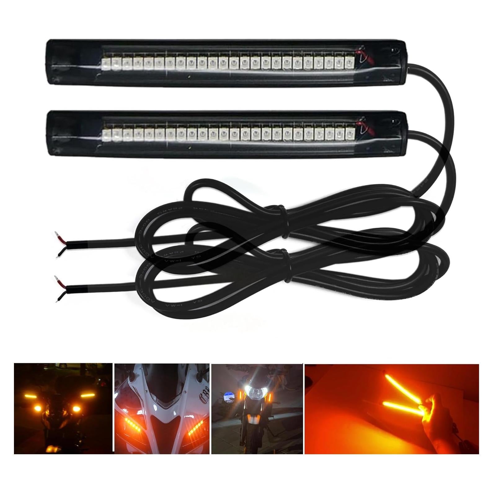 Luces de señal de giro ámbar LED NBWDY 10cm 12V para motocicleta