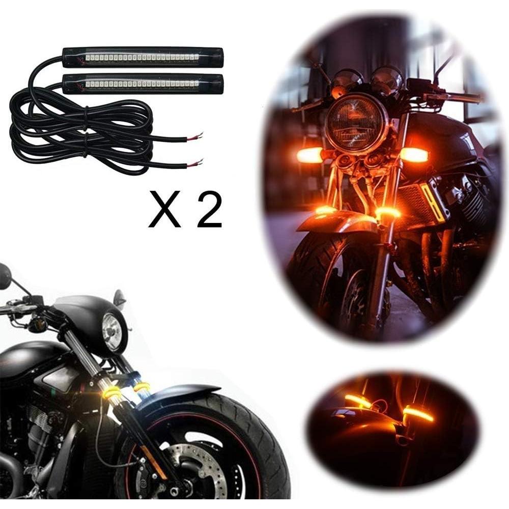 Luces de señal de giro ámbar LED NBWDY 10cm 12V para motocicleta