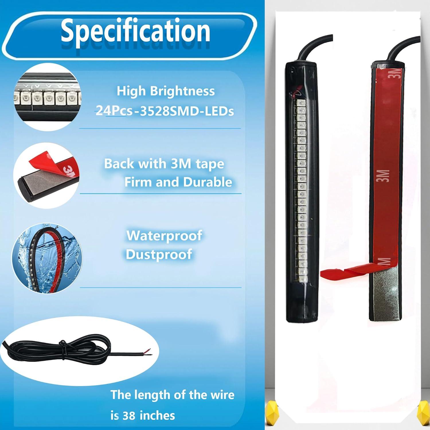 Luces de señal de giro ámbar LED NBWDY 10cm 12V para motocicleta