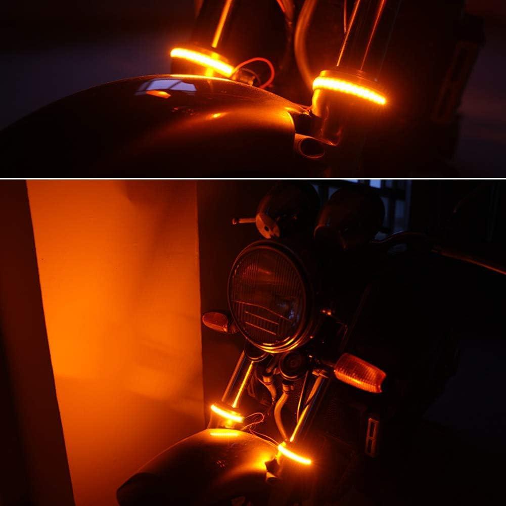 Luces de señal de giro ámbar LED NBWDY 10cm 12V para motocicleta