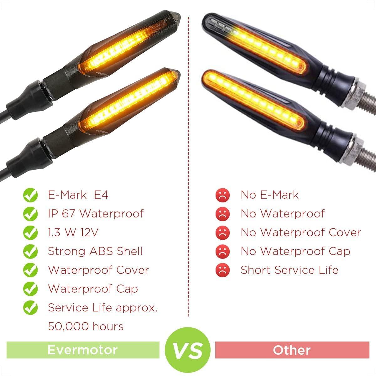 Señales de Giro LED Evermotor 2 Piezas 12V Impermeables