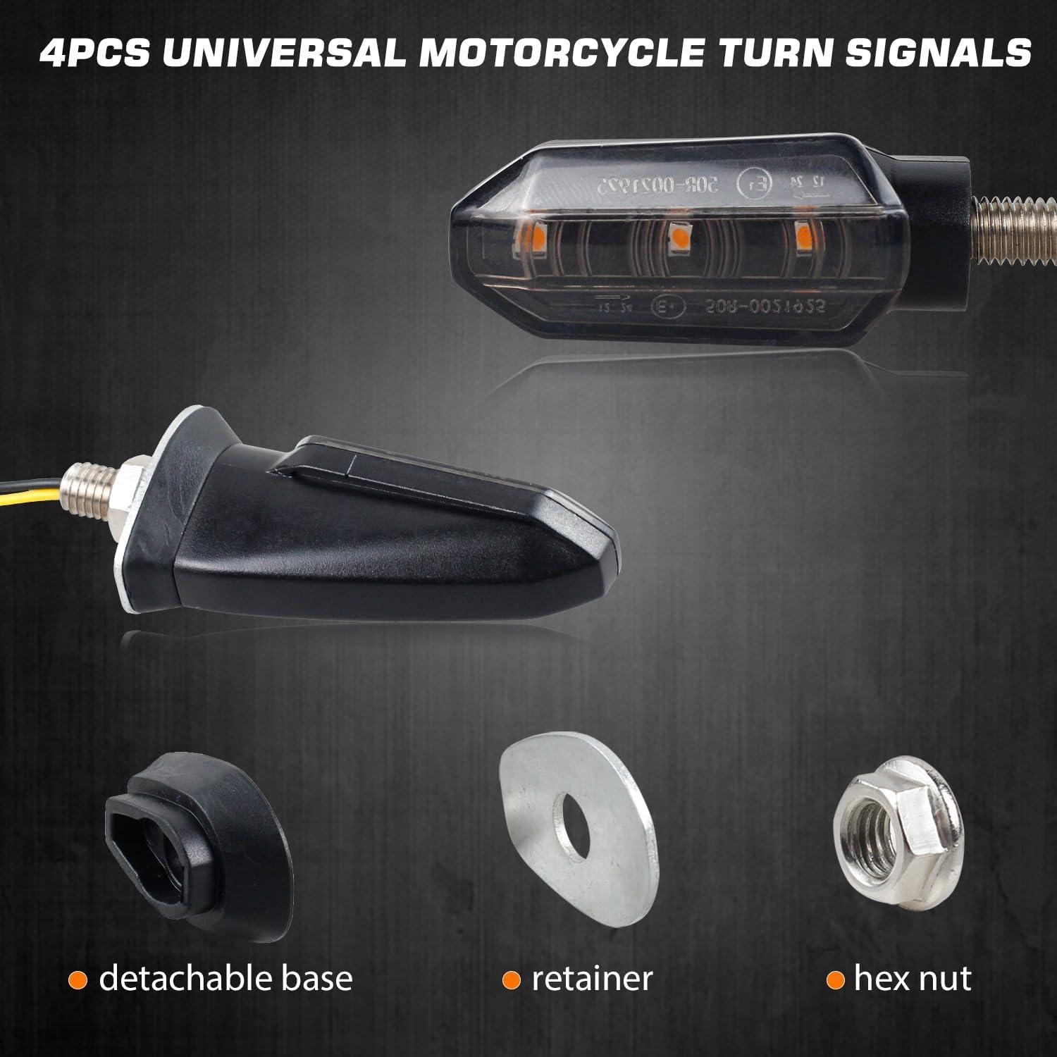 Luz de Señal LED NTHREEAUTO para Motocicleta 4PCS Ámbar