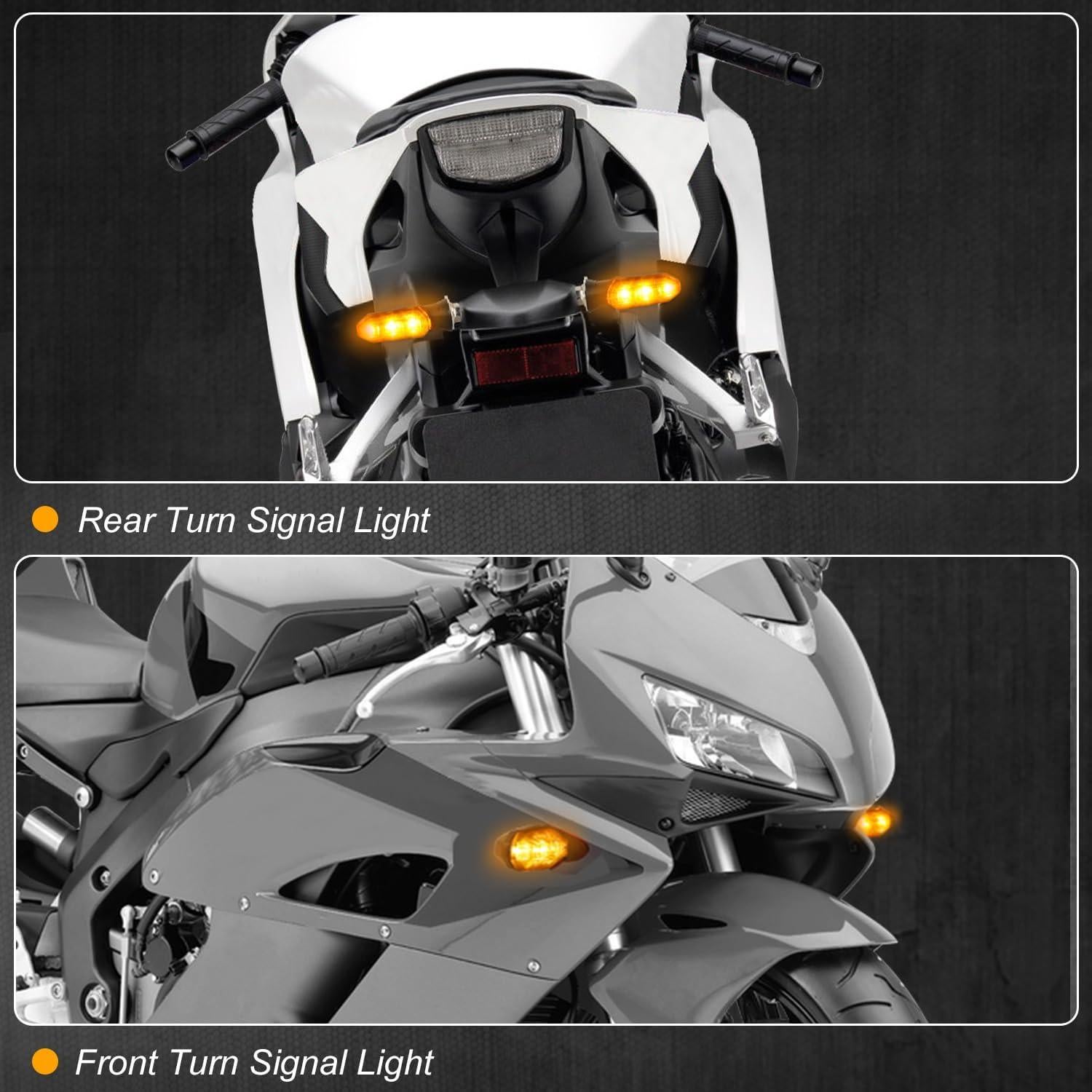 Luz de Señal LED NTHREEAUTO para Motocicleta 4PCS Ámbar