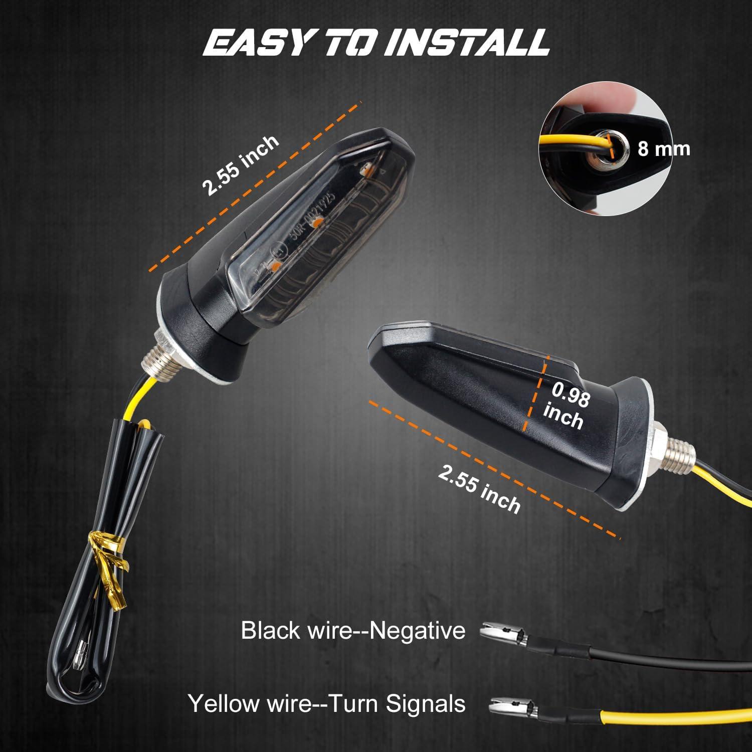 Luz de Señal LED NTHREEAUTO para Motocicleta 4PCS Ámbar