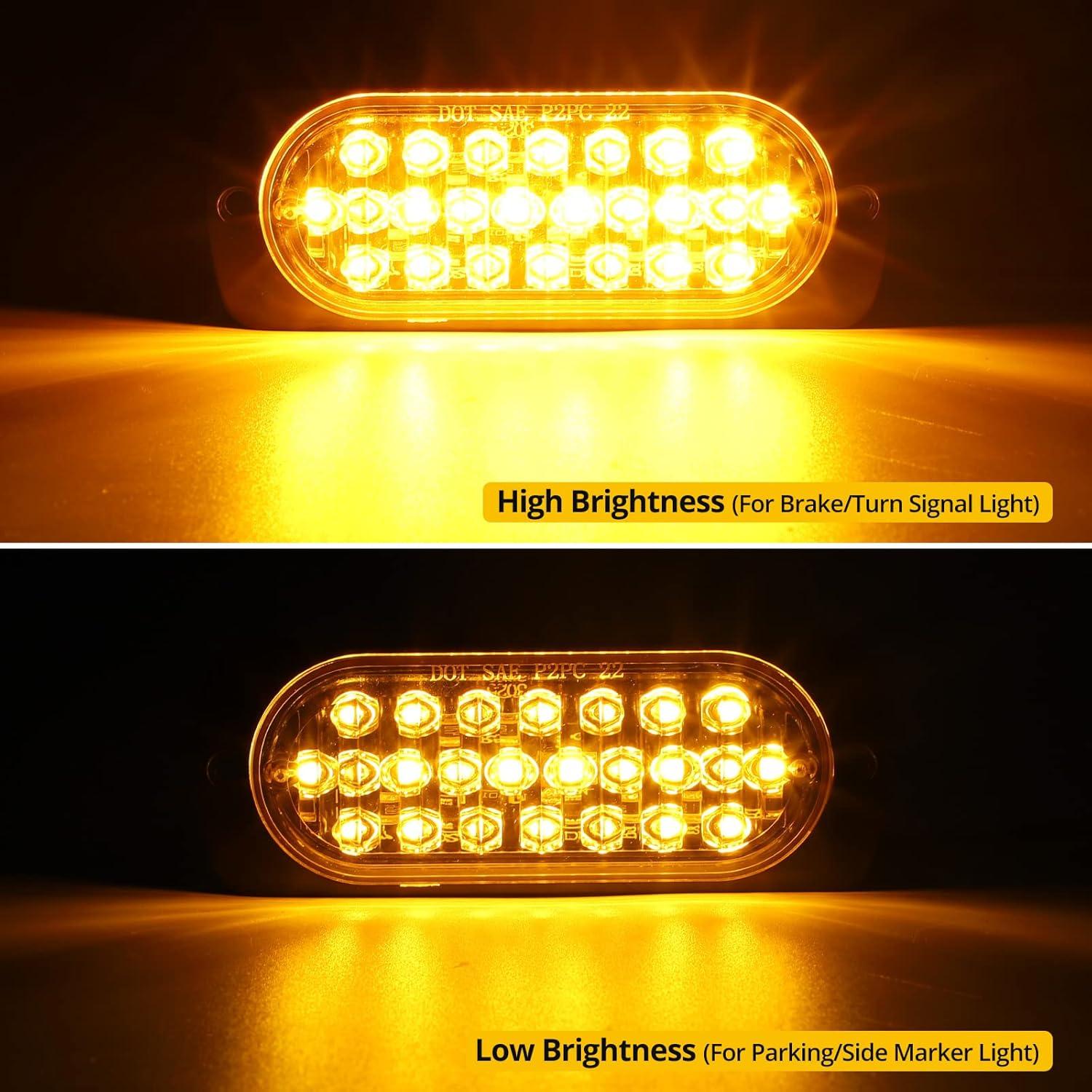 Partsam 2 Pcs Luz de Marcador LED Ámbar 11.1 cm IP67