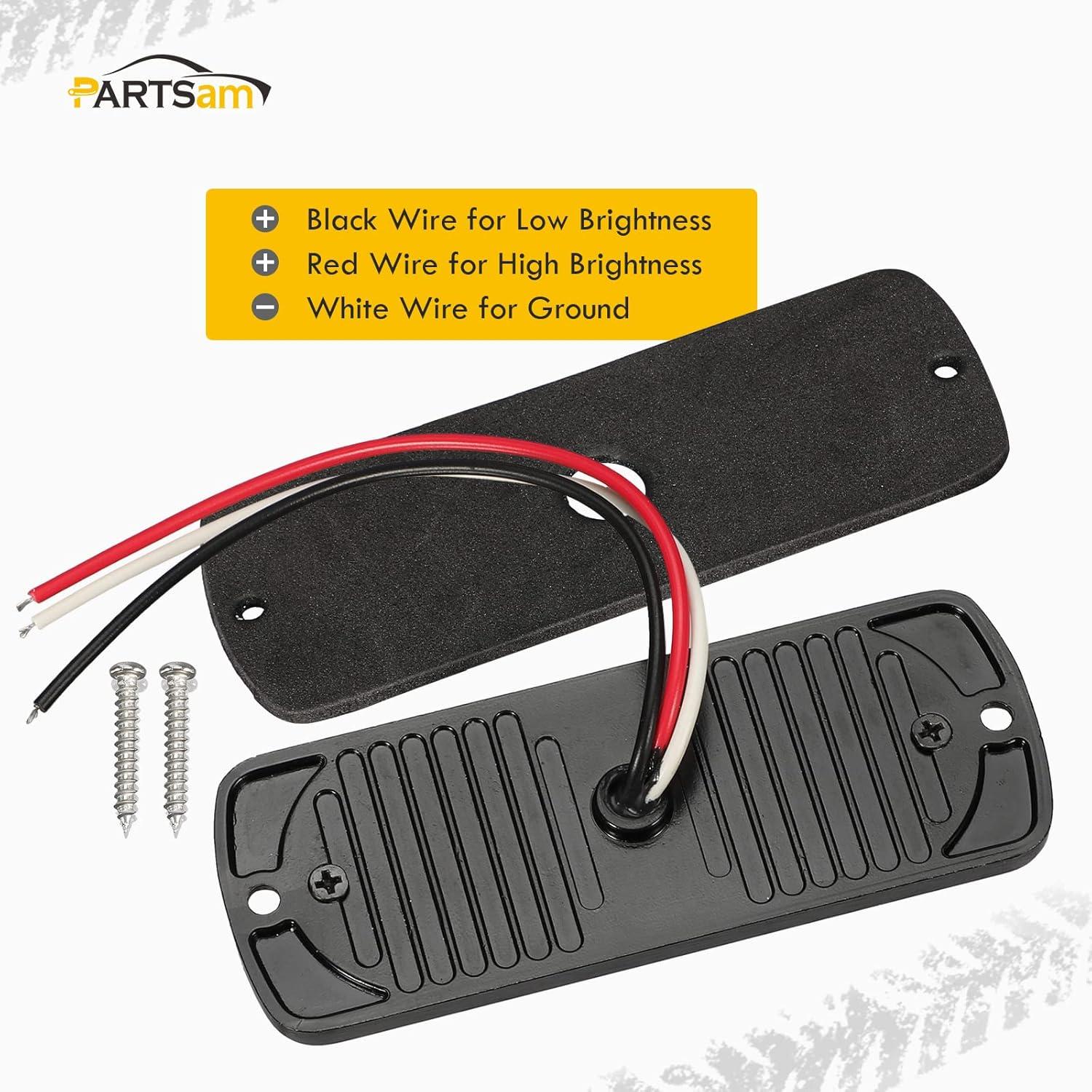 Partsam 2 Pcs Luz de Marcador LED Ámbar 11.1 cm IP67