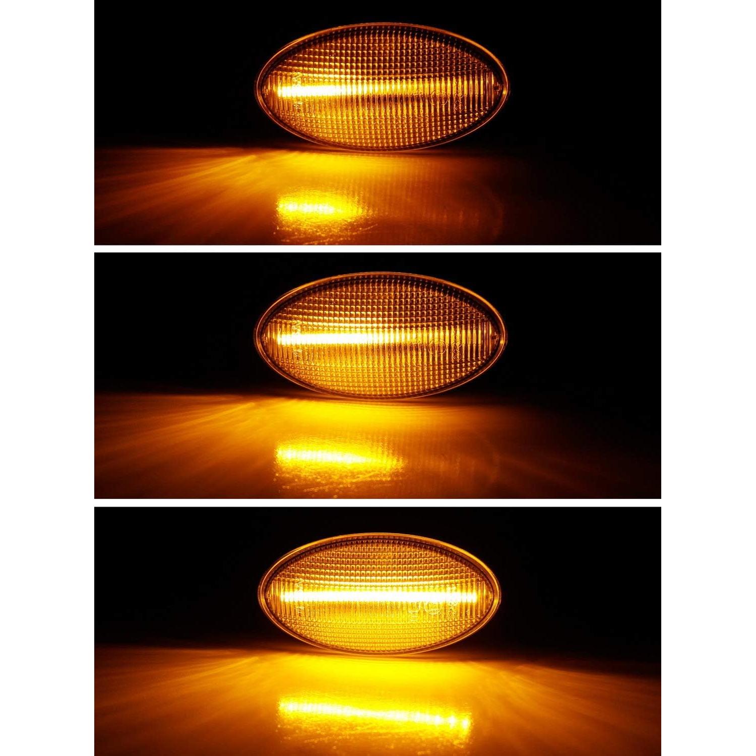 Kit Luz Marcador Lateral LED iJDMTOY Claro Secuencial Ámbar