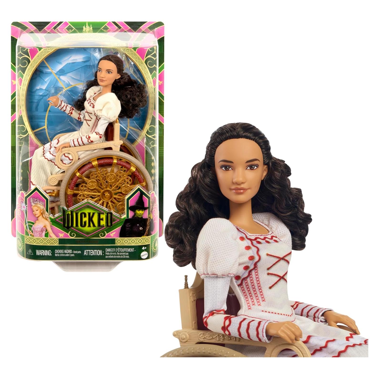 Muñeca de moda Wicked Nessarose Mattel con silla de ruedas
