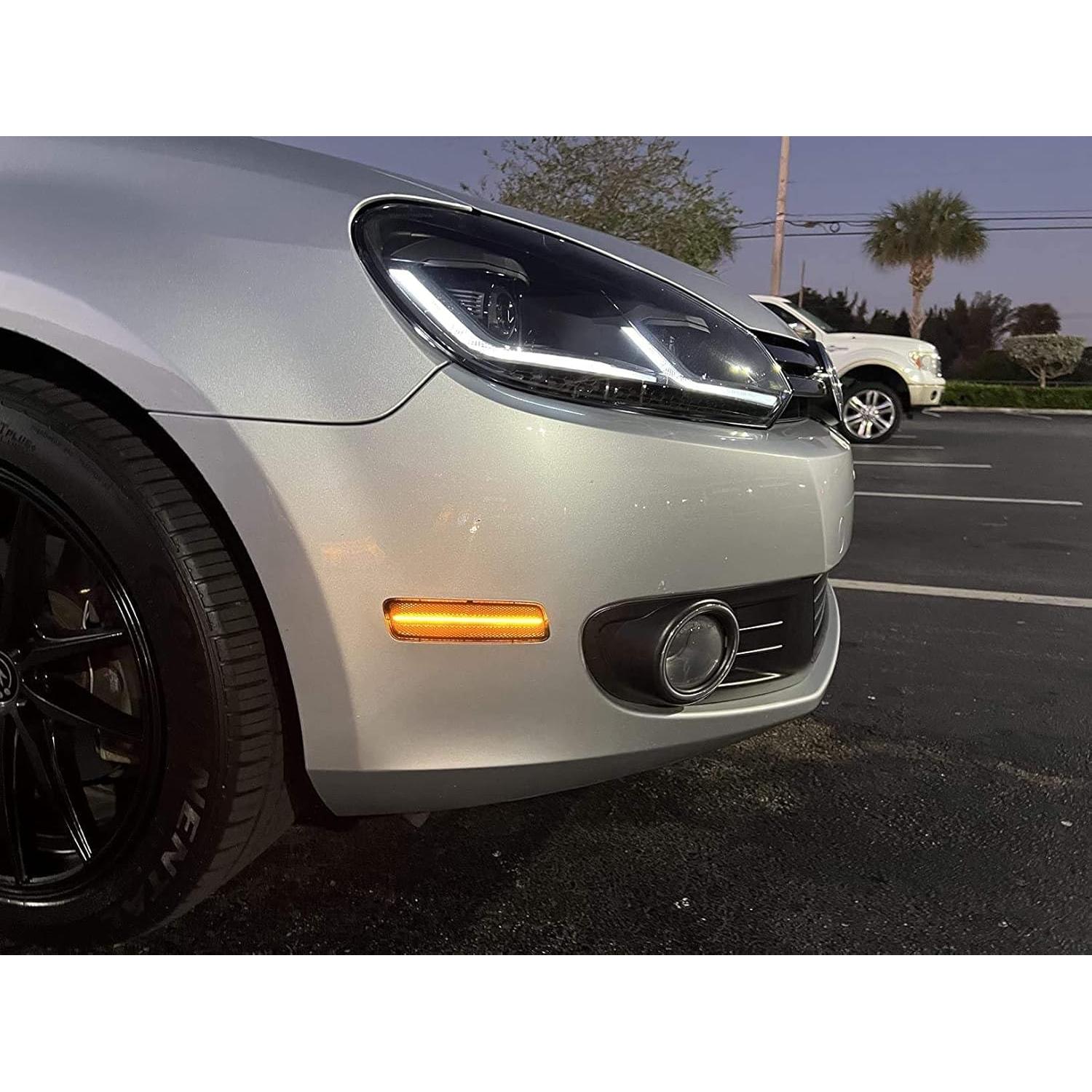 Kit de Luz de Marcador Lateral LED iJDMTOY Ámbar para Volkswagen 2010-2014