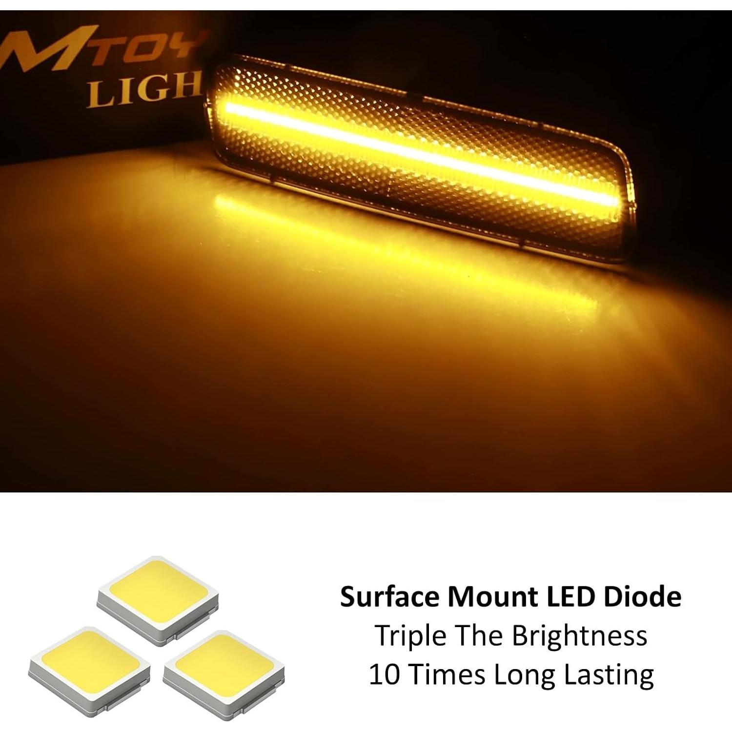 Kit de Luz de Marcador Lateral LED iJDMTOY Ámbar para Volkswagen 2010-2014