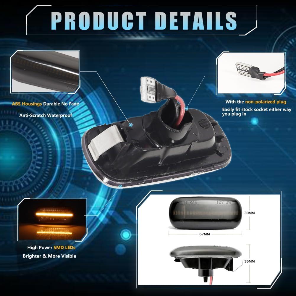 Luces de Marcador Lateral LED VANKUB para Au-di A4 A6 TT 2002-2013