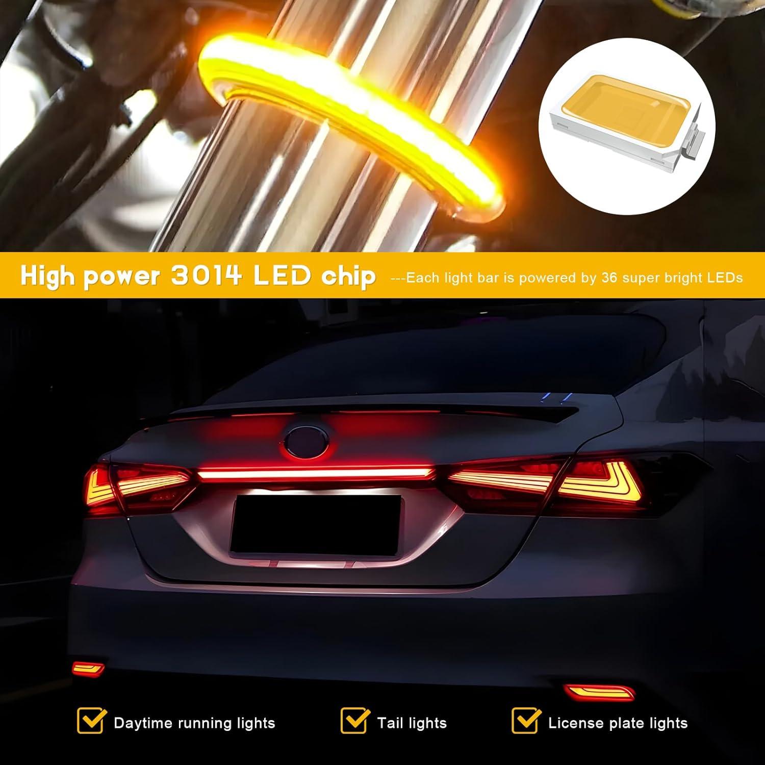 2 Tiras de Luz LED de Giro YTFRL para Motocicleta Impermeables