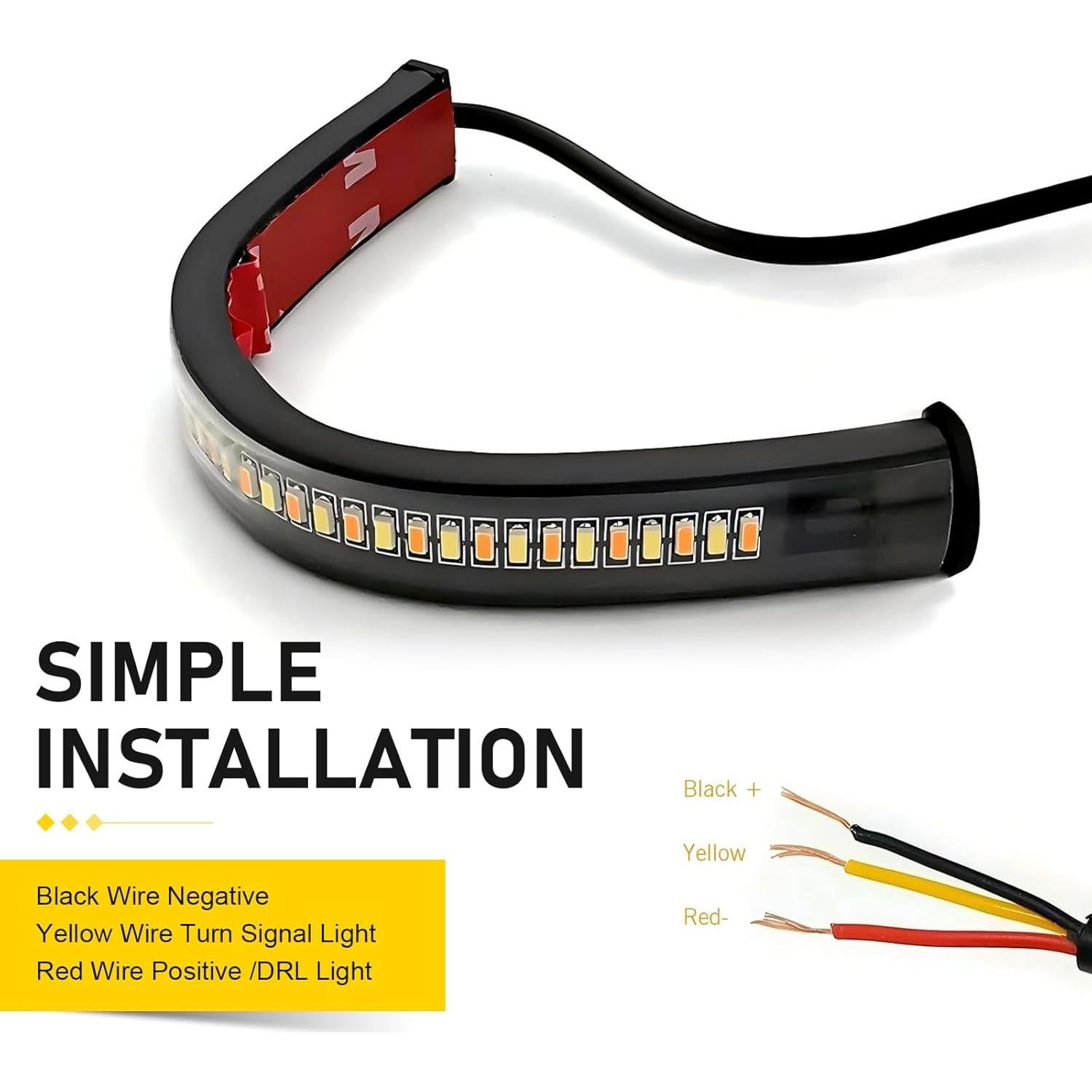 2 Tiras LED de Señal de Giro Dogary 36 SMD 3014 para Motocicleta